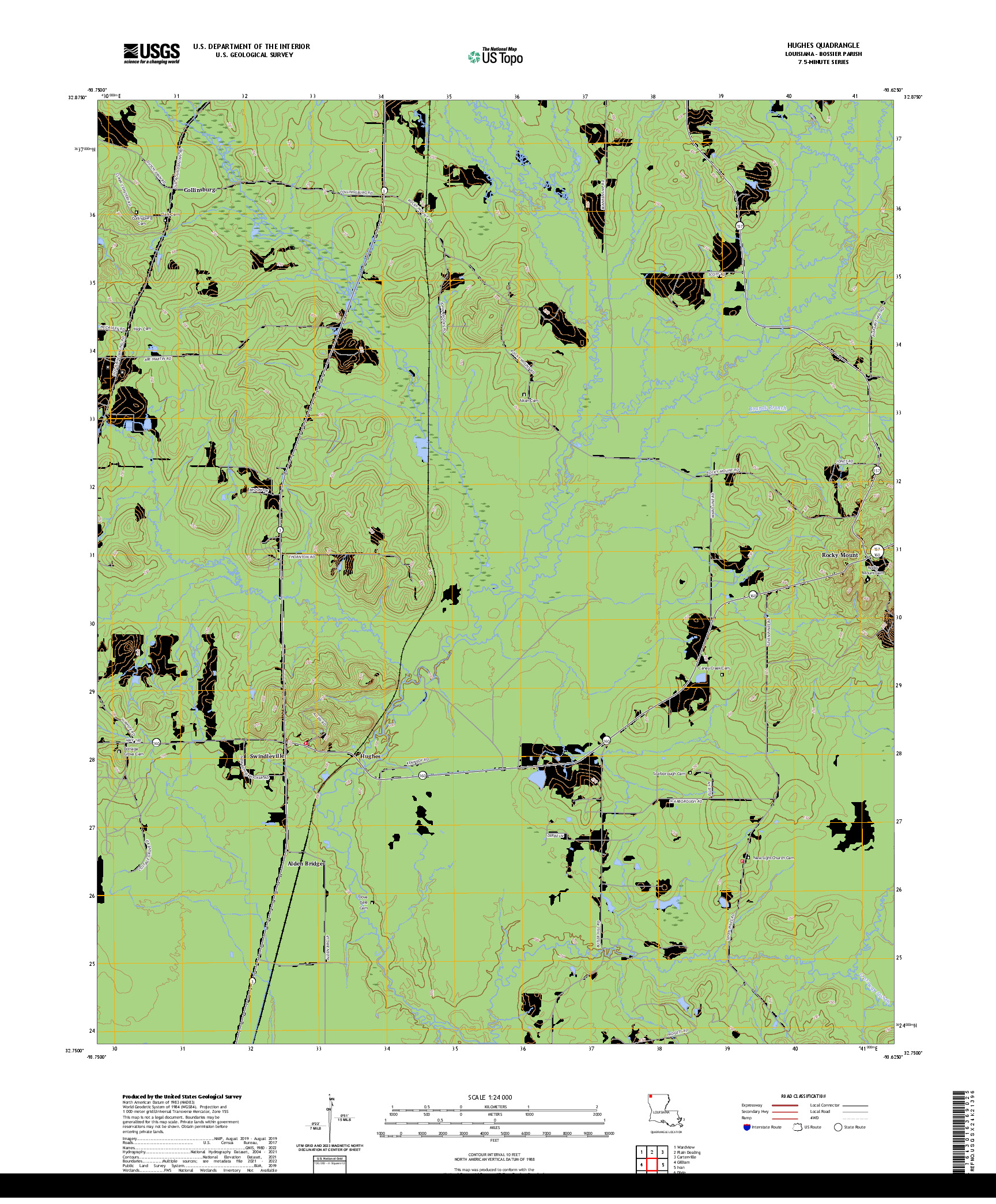 US TOPO 7.5-MINUTE MAP FOR HUGHES, LA