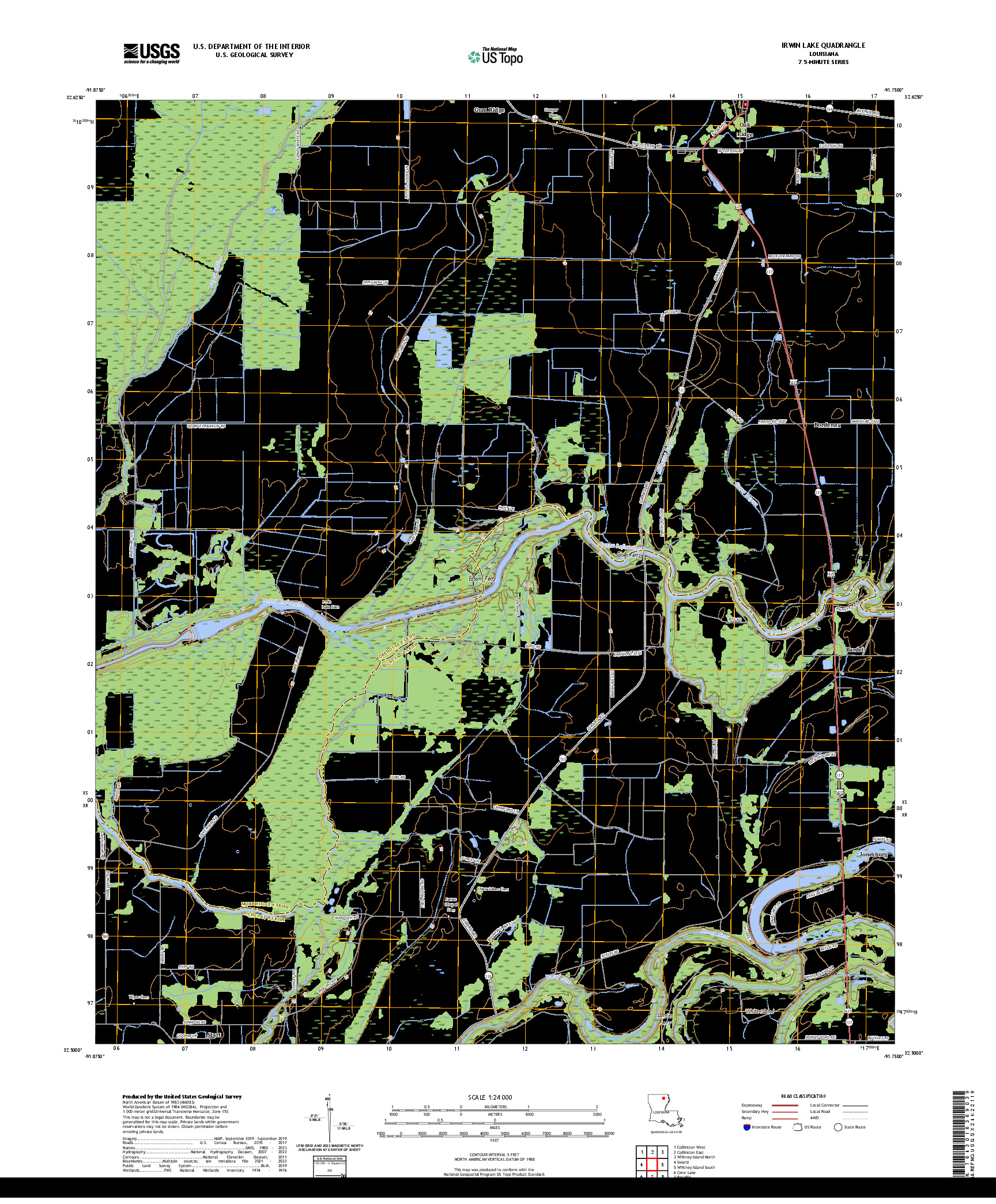 US TOPO 7.5-MINUTE MAP FOR IRWIN LAKE, LA