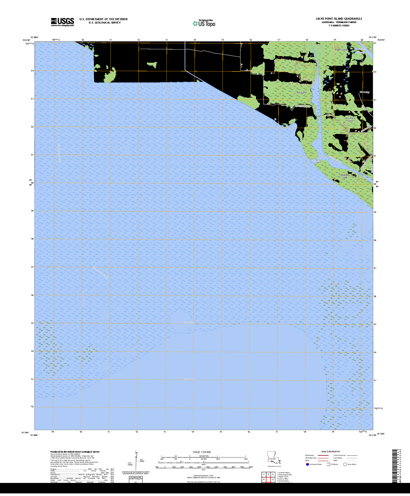 US TOPO 7.5-MINUTE MAP FOR JACKS POINT ISLAND, LA