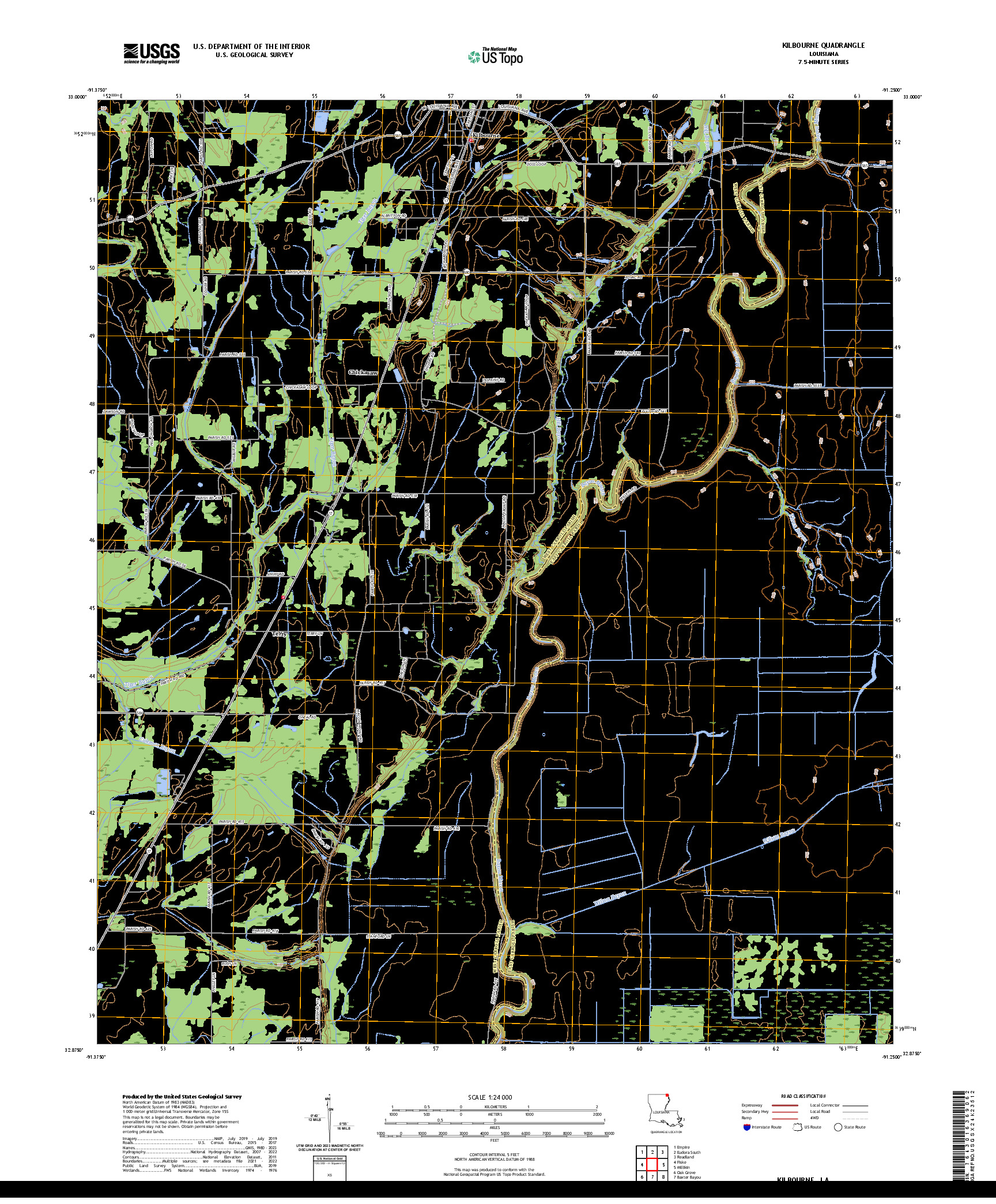 US TOPO 7.5-MINUTE MAP FOR KILBOURNE, LA