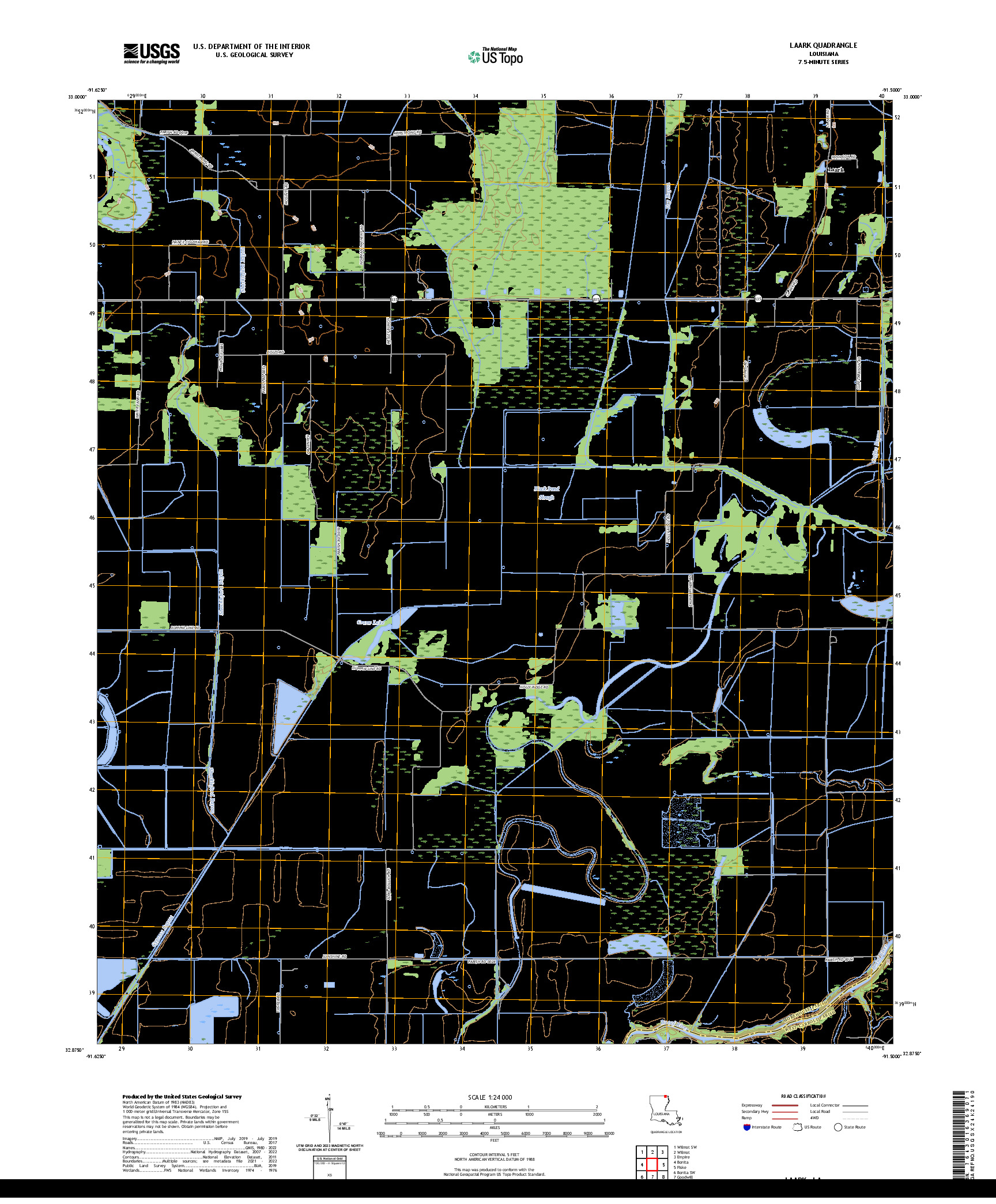 US TOPO 7.5-MINUTE MAP FOR LAARK, LA