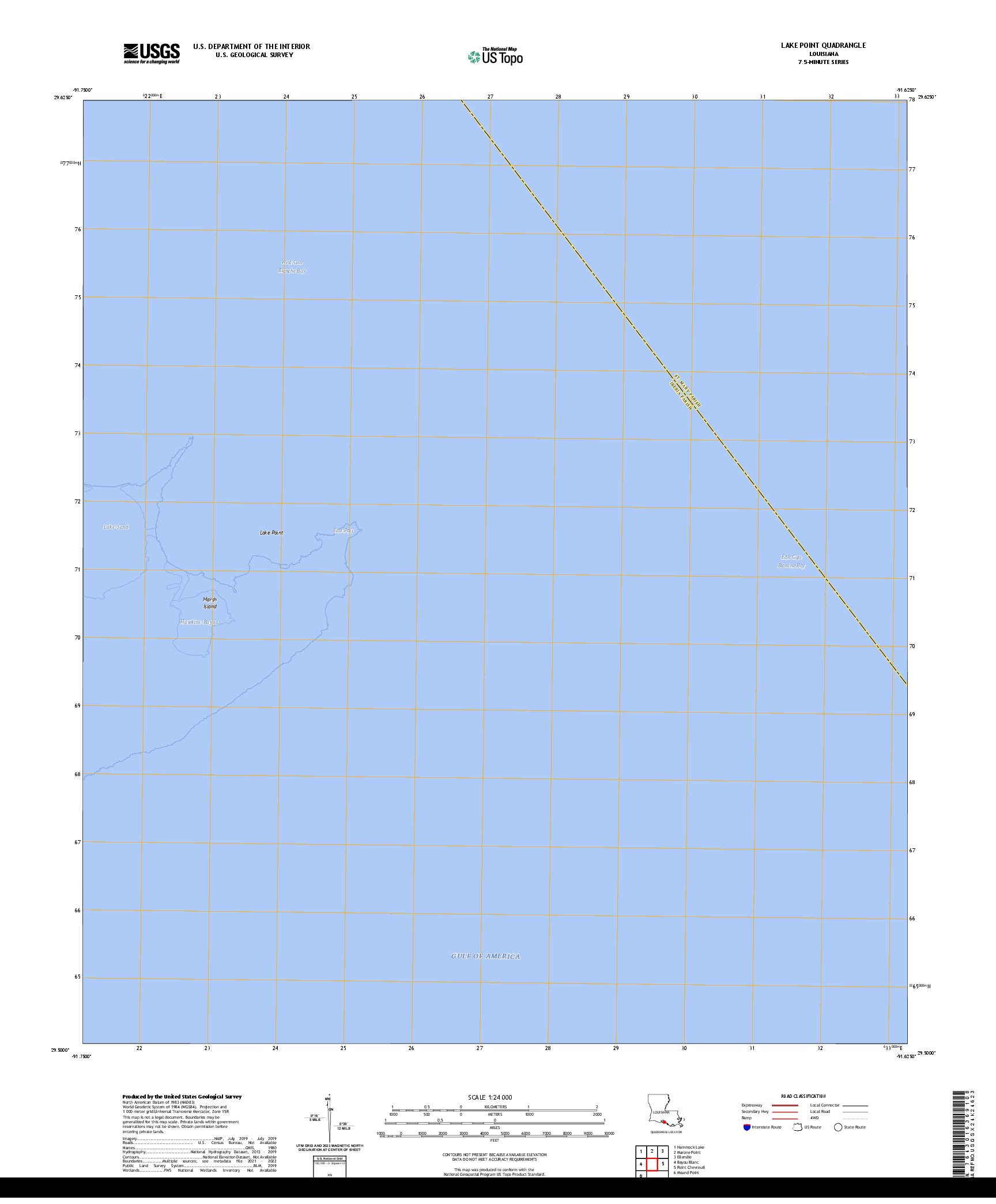 US TOPO 7.5-MINUTE MAP FOR LAKE POINT, LA