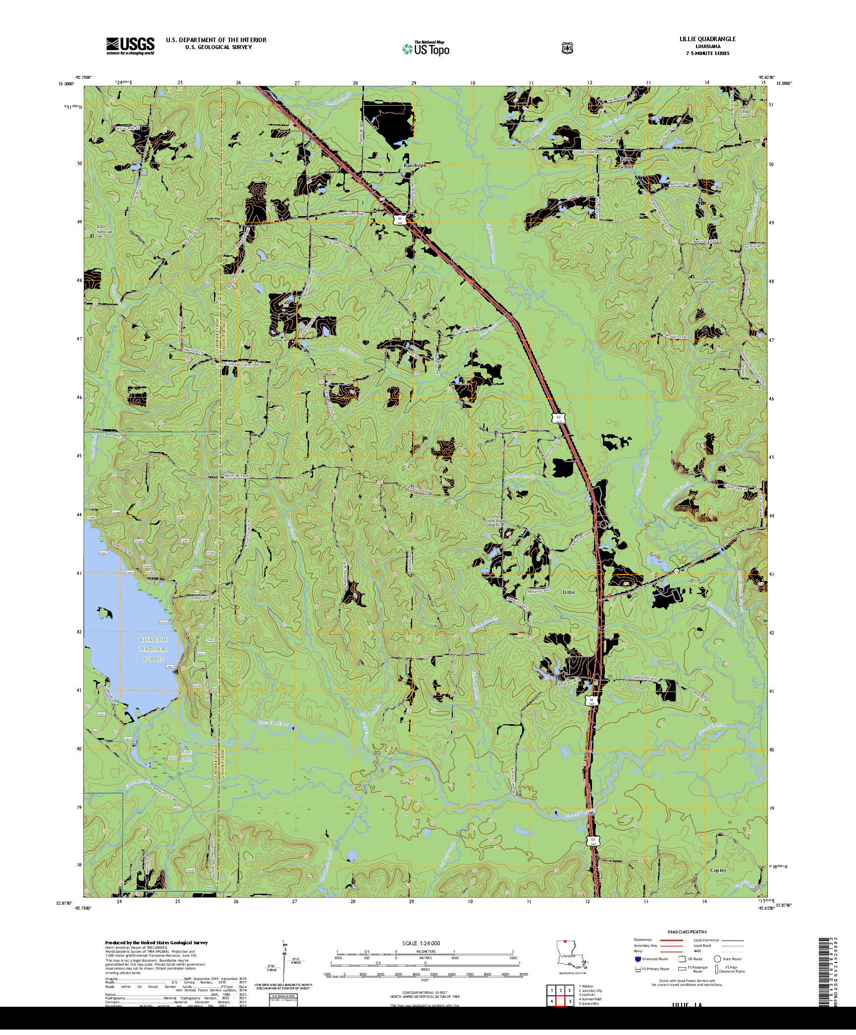 US TOPO 7.5-MINUTE MAP FOR LILLIE, LA