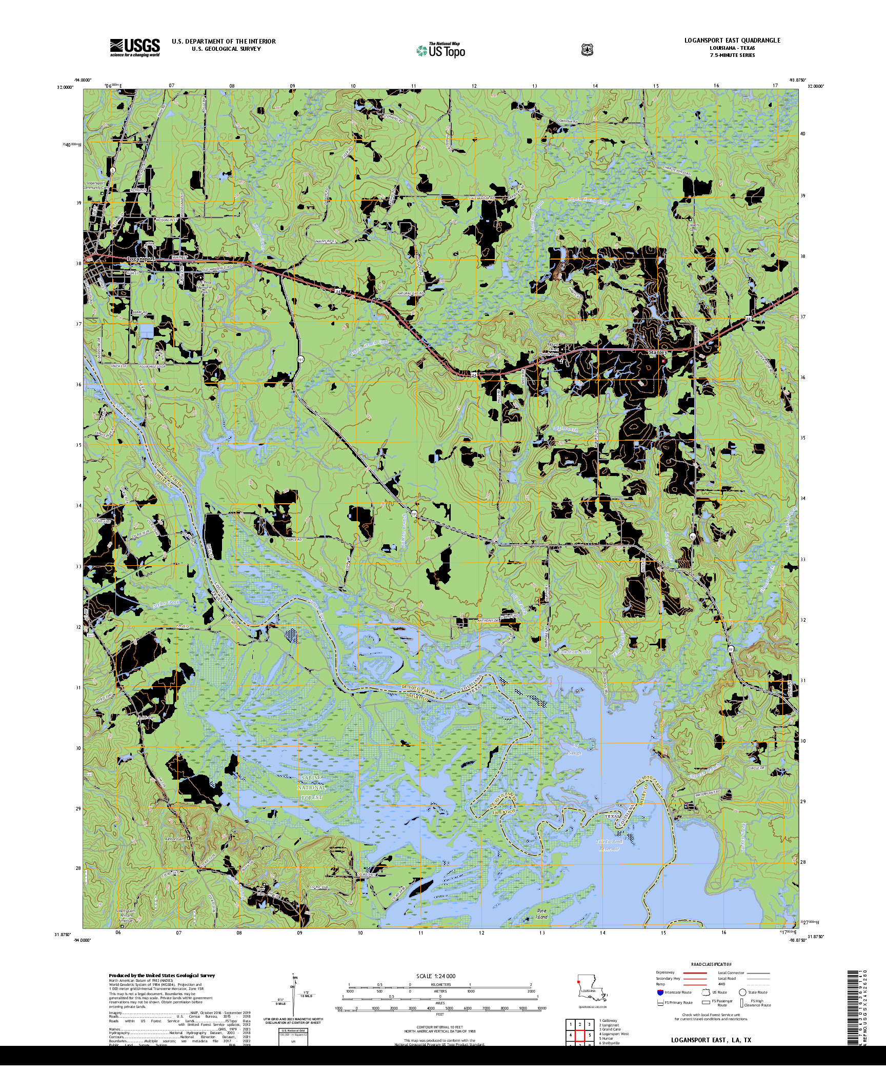 US TOPO 7.5-MINUTE MAP FOR LOGANSPORT EAST, LA,TX