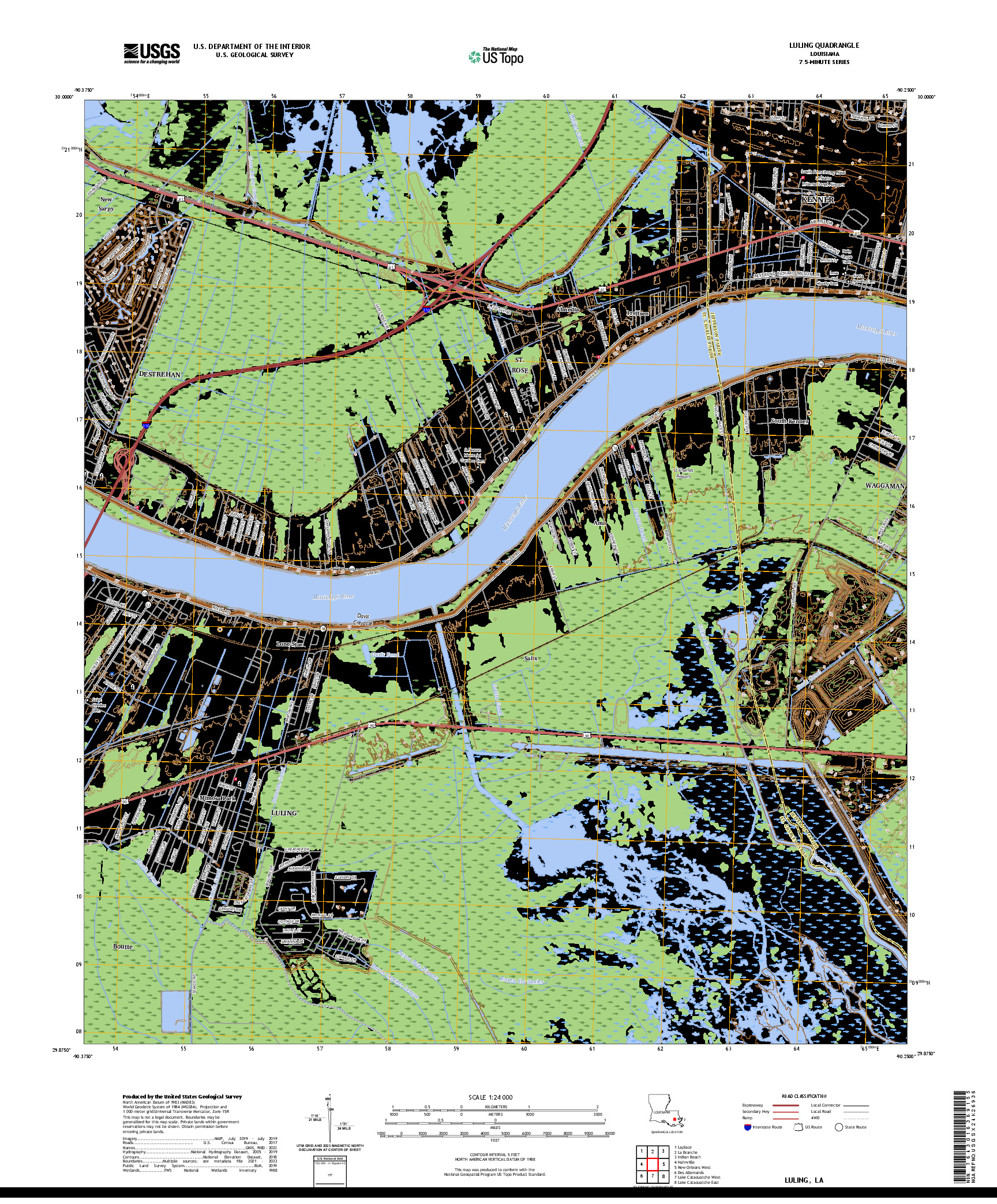 US TOPO 7.5-MINUTE MAP FOR LULING, LA