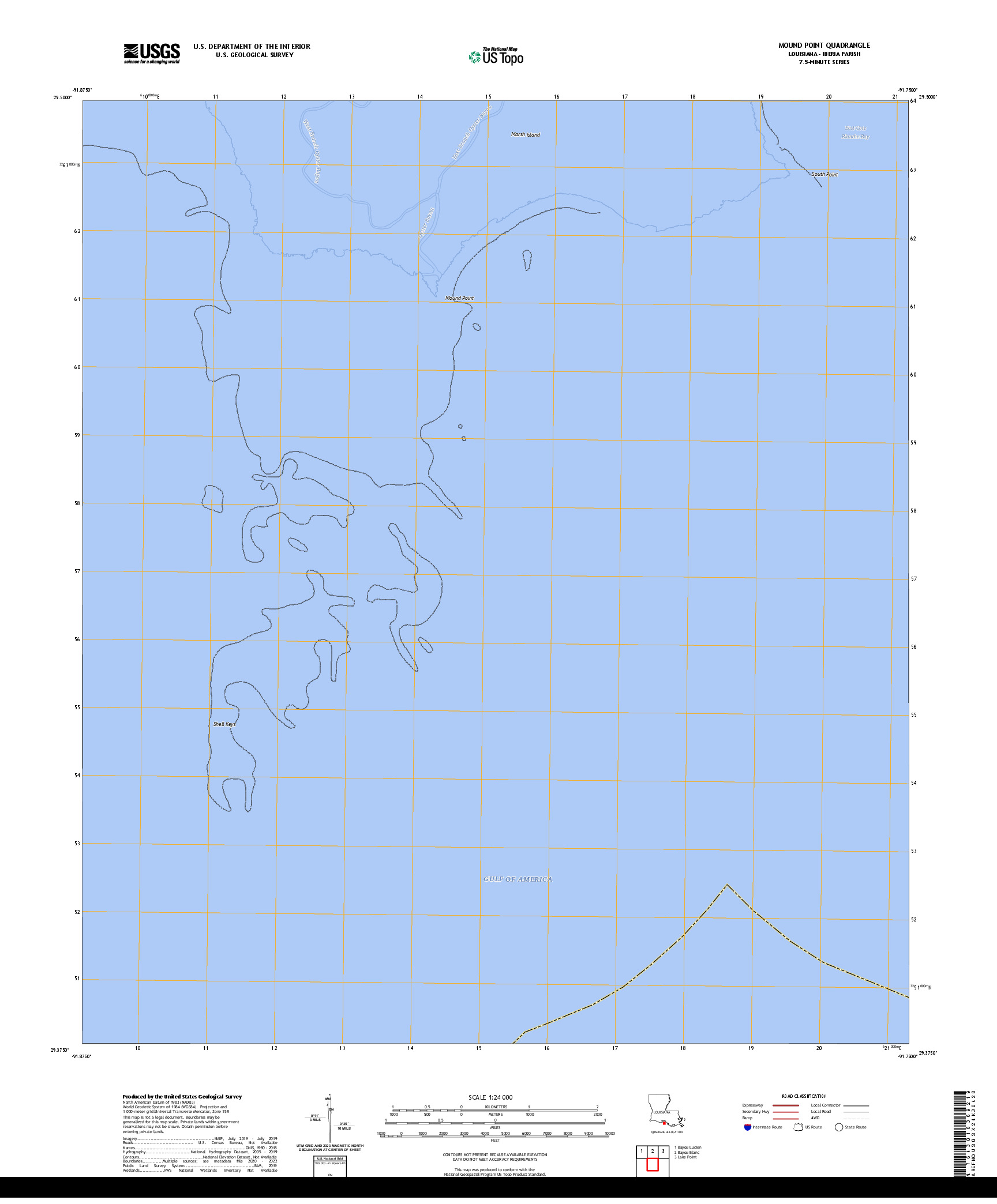 US TOPO 7.5-MINUTE MAP FOR MOUND POINT, LA