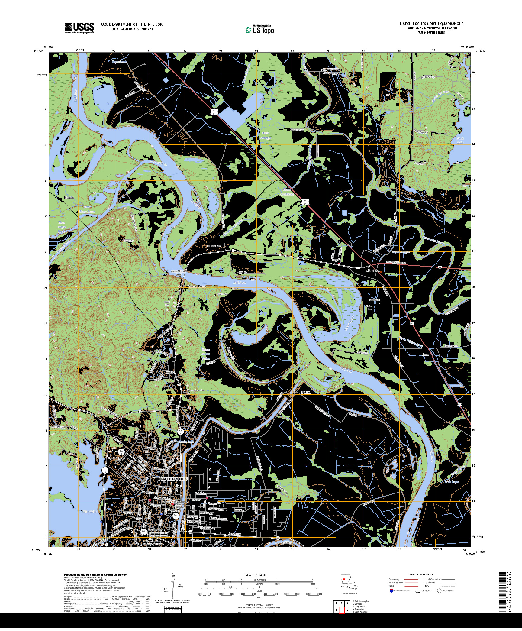 US TOPO 7.5-MINUTE MAP FOR NATCHITOCHES NORTH, LA