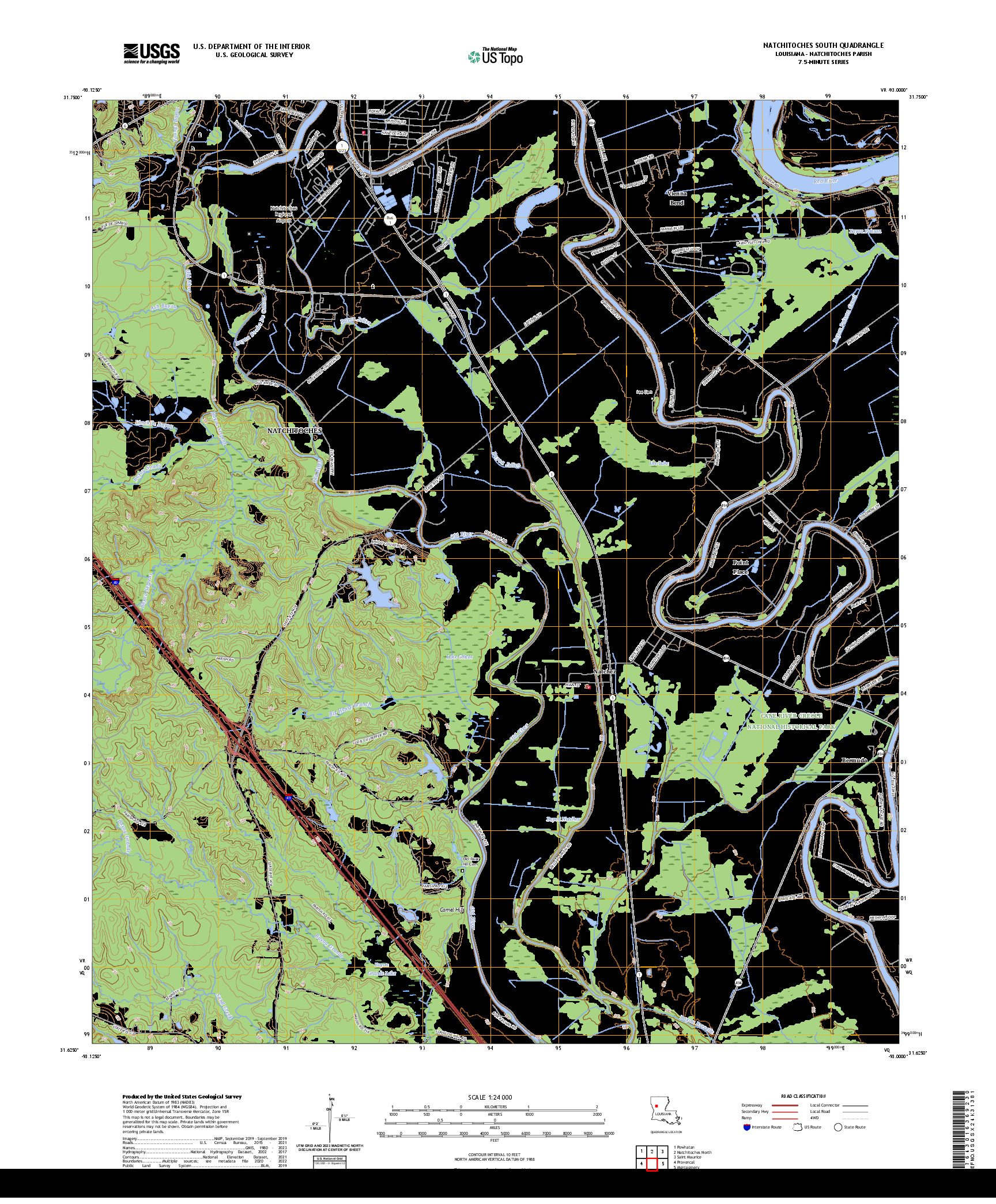 US TOPO 7.5-MINUTE MAP FOR NATCHITOCHES SOUTH, LA