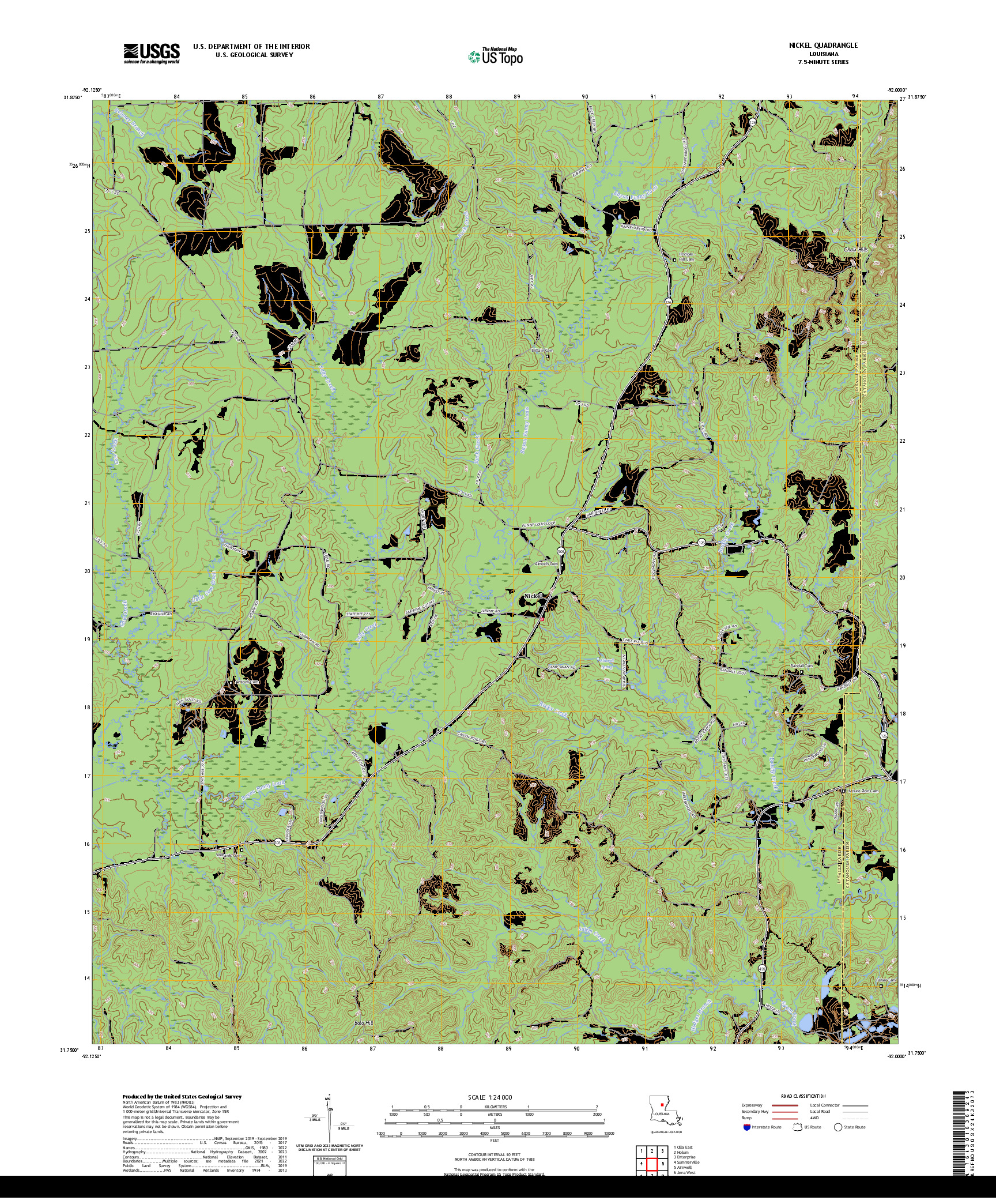 US TOPO 7.5-MINUTE MAP FOR NICKEL, LA