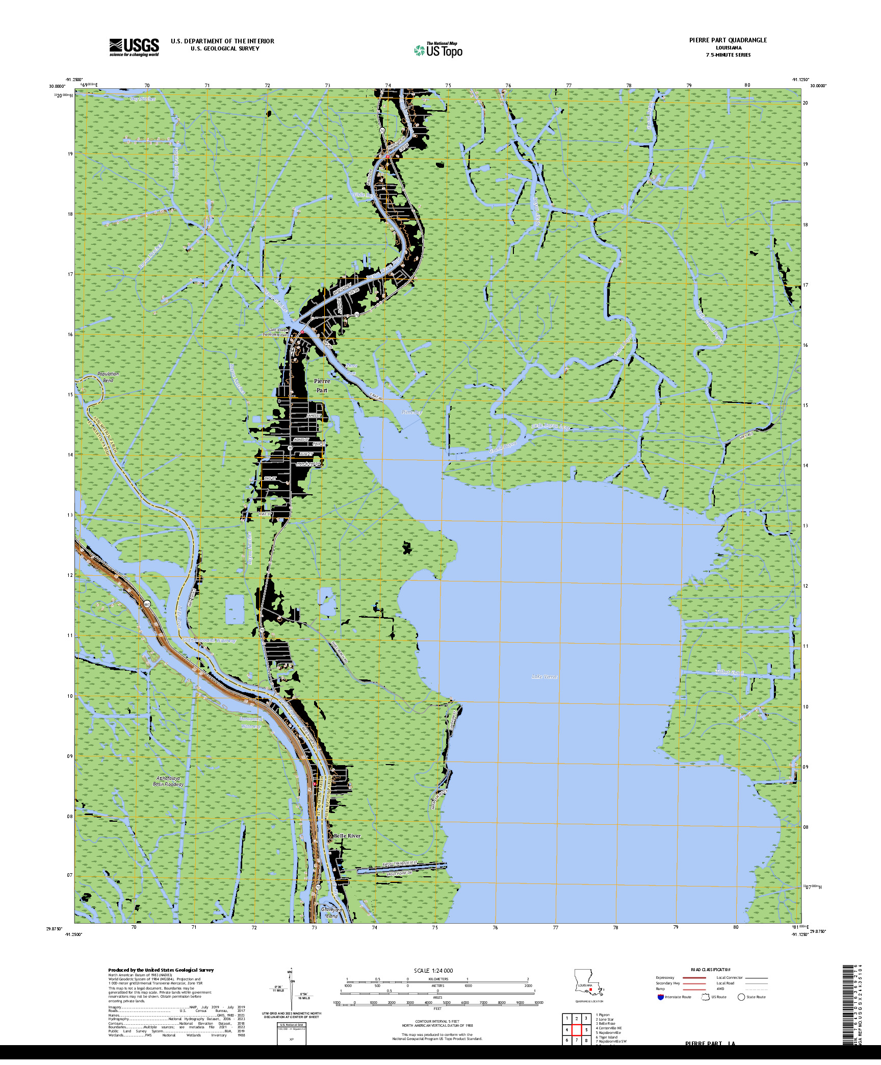 US TOPO 7.5-MINUTE MAP FOR PIERRE PART, LA