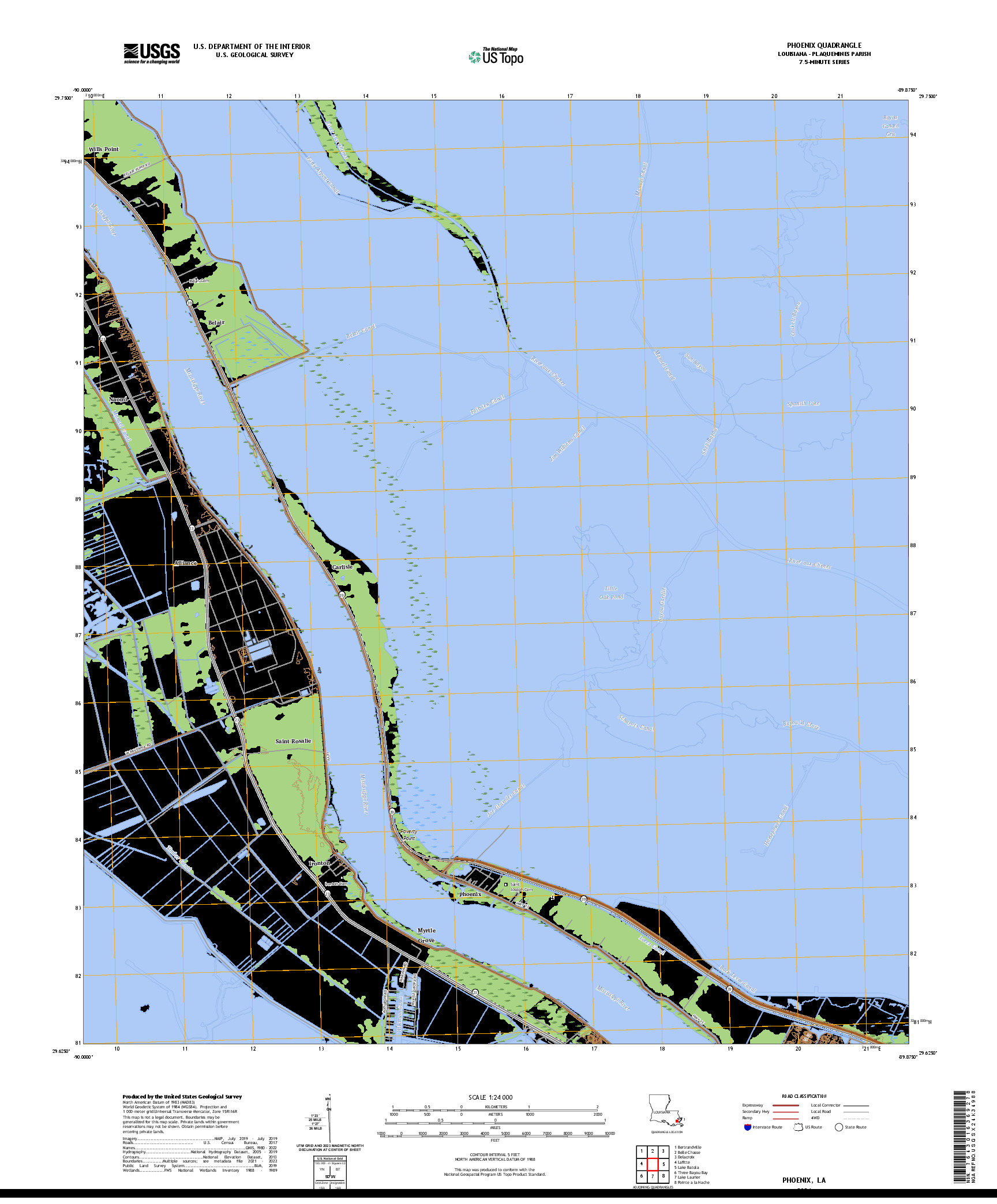 US TOPO 7.5-MINUTE MAP FOR PHOENIX, LA