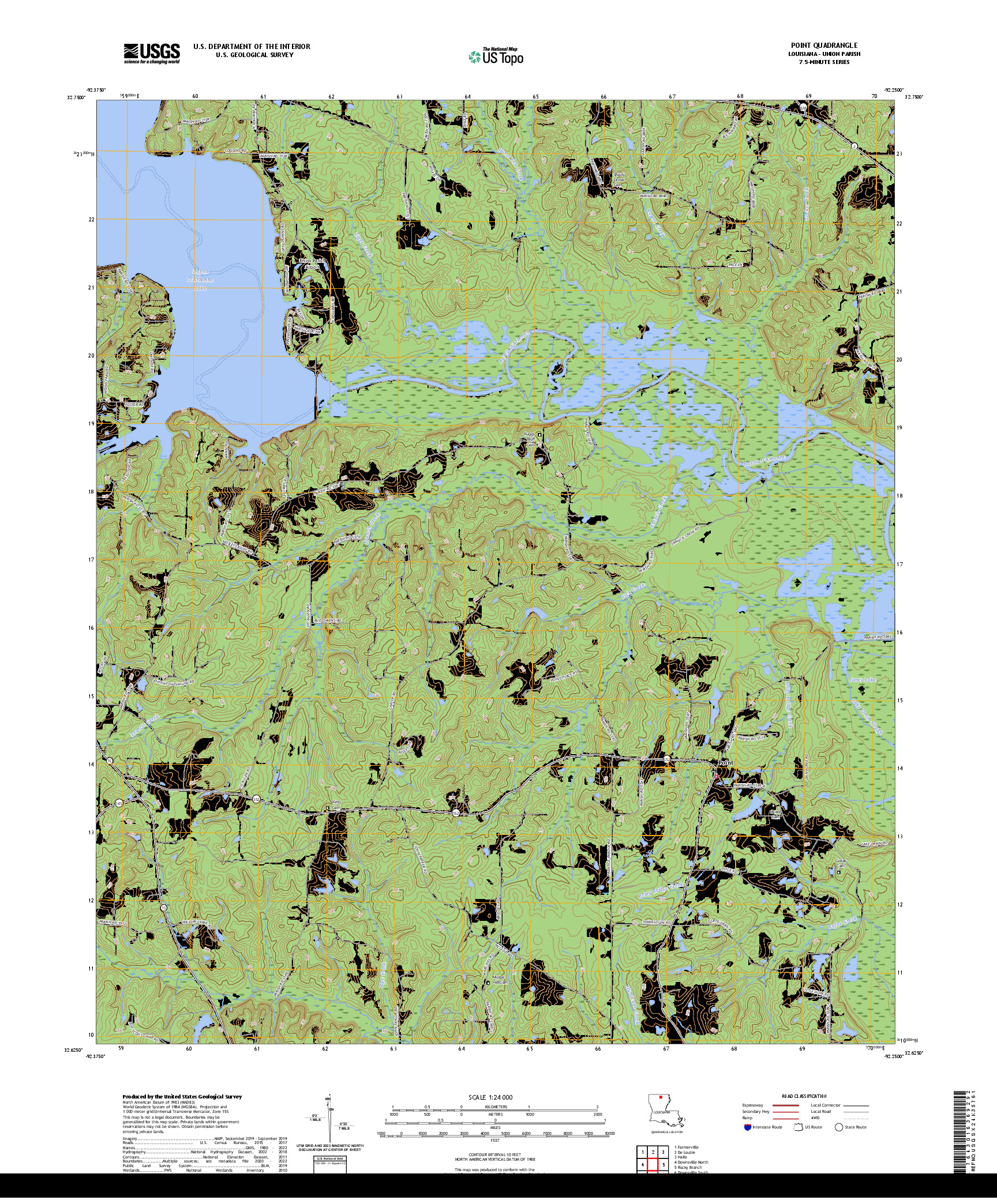 US TOPO 7.5-MINUTE MAP FOR POINT, LA