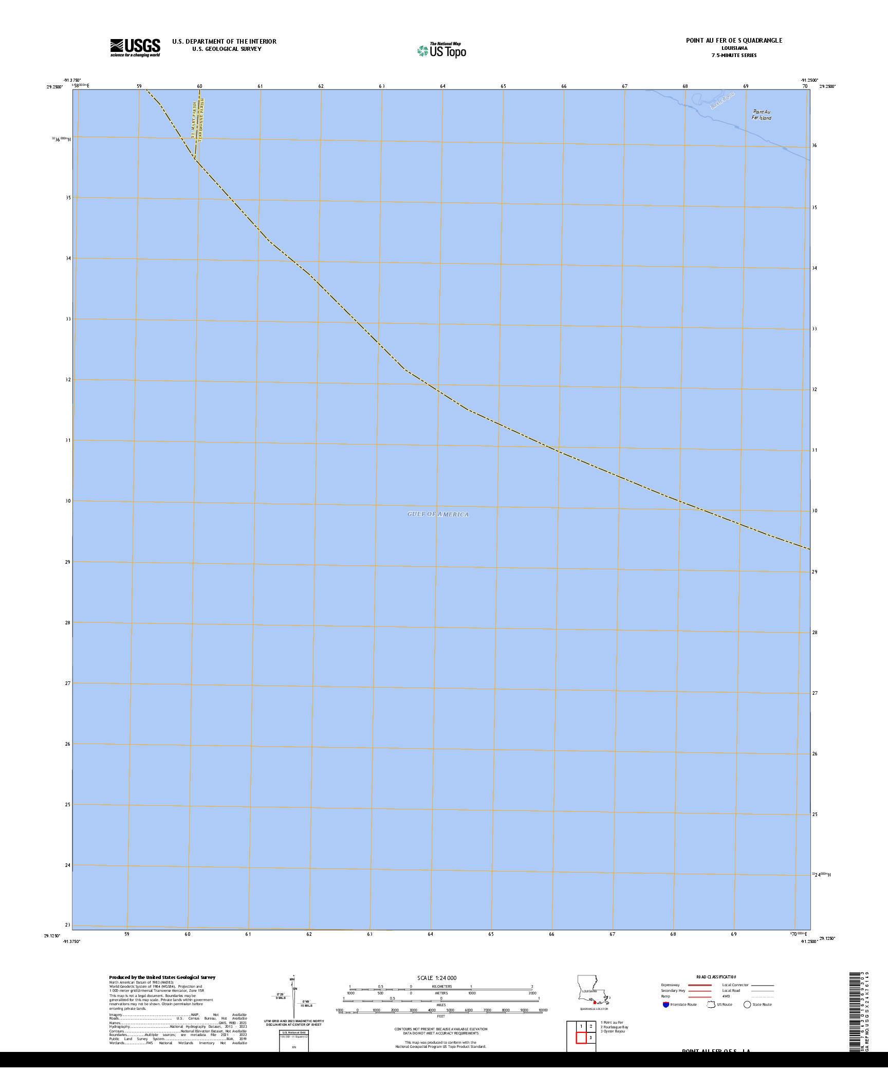 US TOPO 7.5-MINUTE MAP FOR POINT AU FER OE S, LA
