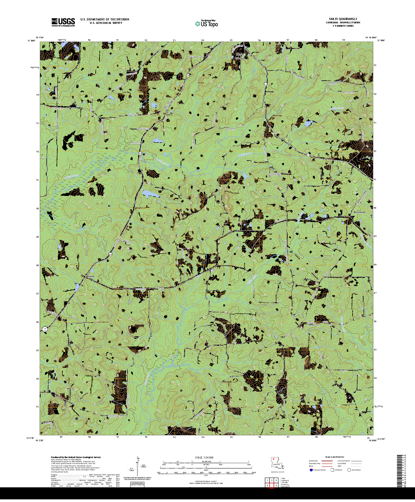 US TOPO 7.5-MINUTE MAP FOR SAILES, LA