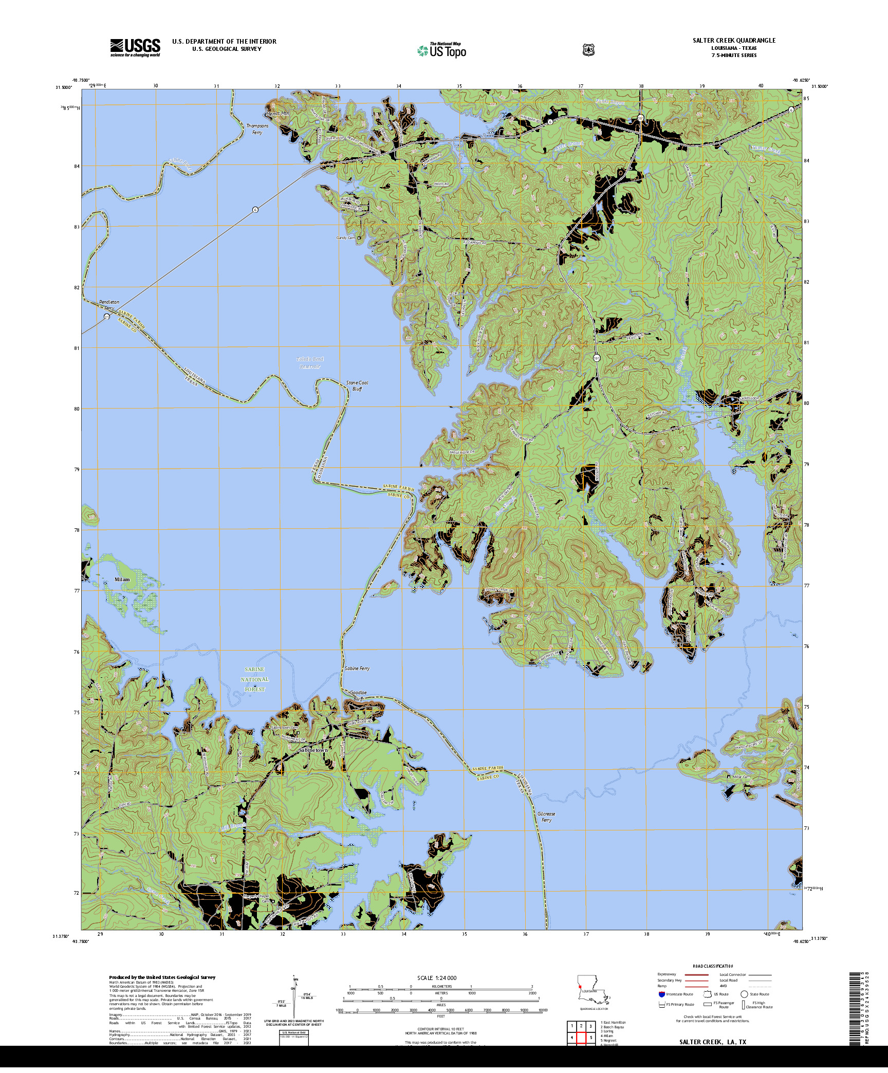 US TOPO 7.5-MINUTE MAP FOR SALTER CREEK, LA,TX