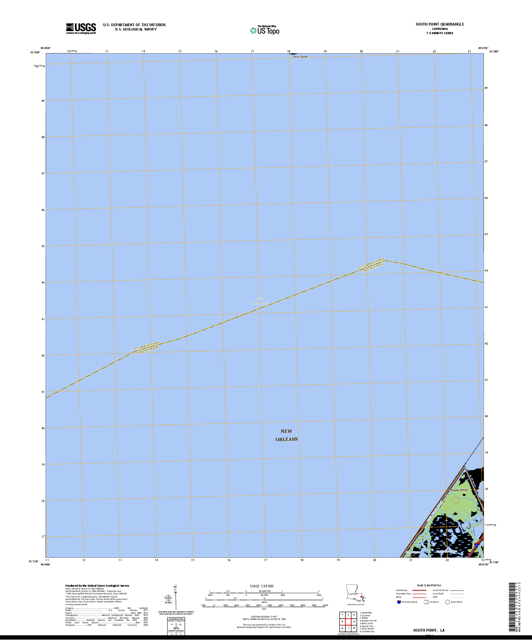 US TOPO 7.5-MINUTE MAP FOR SOUTH POINT, LA
