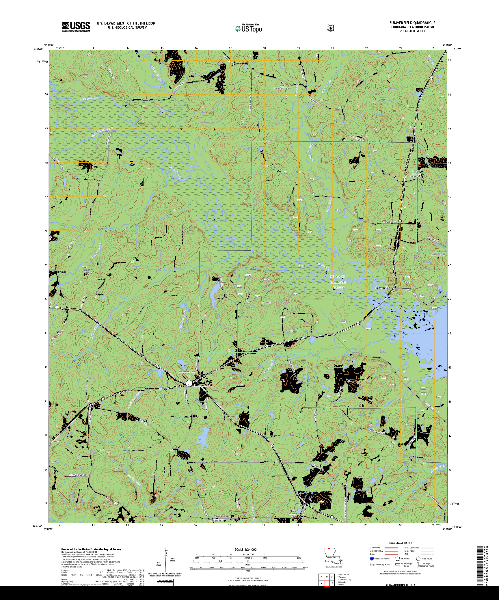 US TOPO 7.5-MINUTE MAP FOR SUMMERFIELD, LA