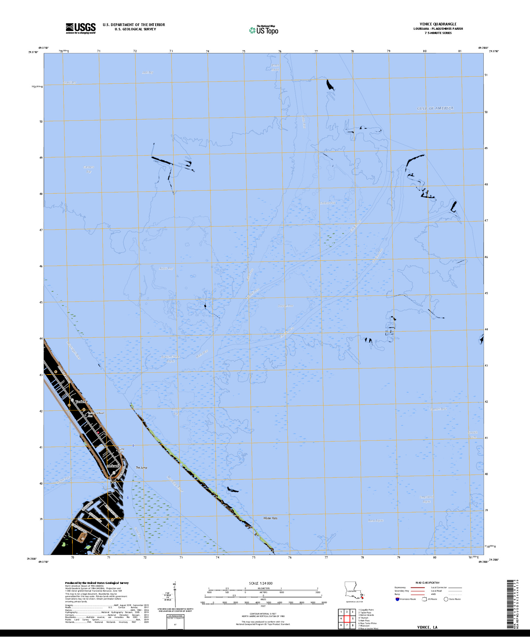 US TOPO 7.5-MINUTE MAP FOR VENICE, LA