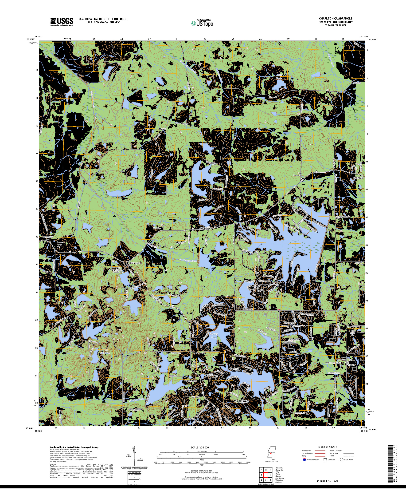 US TOPO 7.5-MINUTE MAP FOR CHARLTON, MS