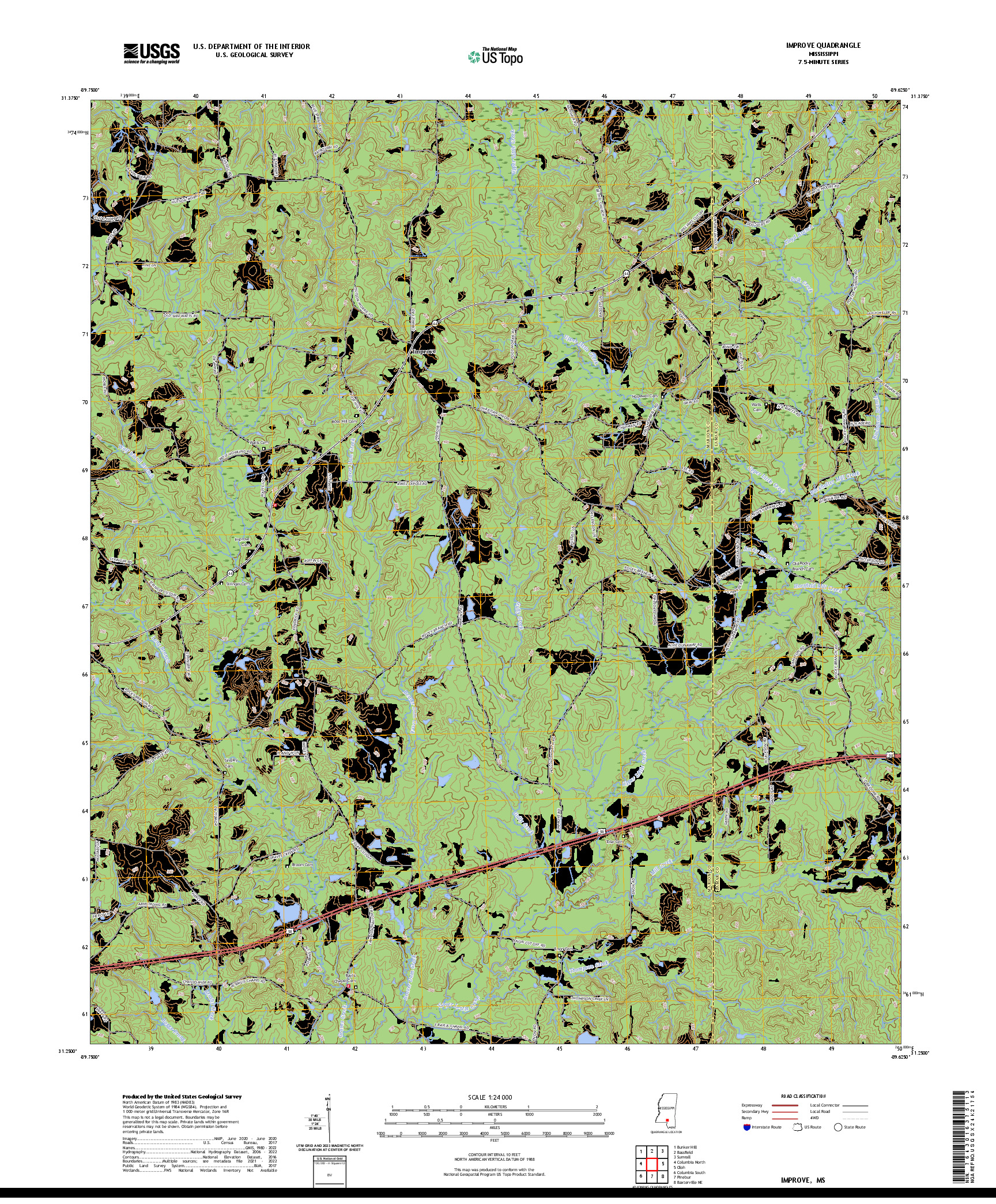 US TOPO 7.5-MINUTE MAP FOR IMPROVE, MS