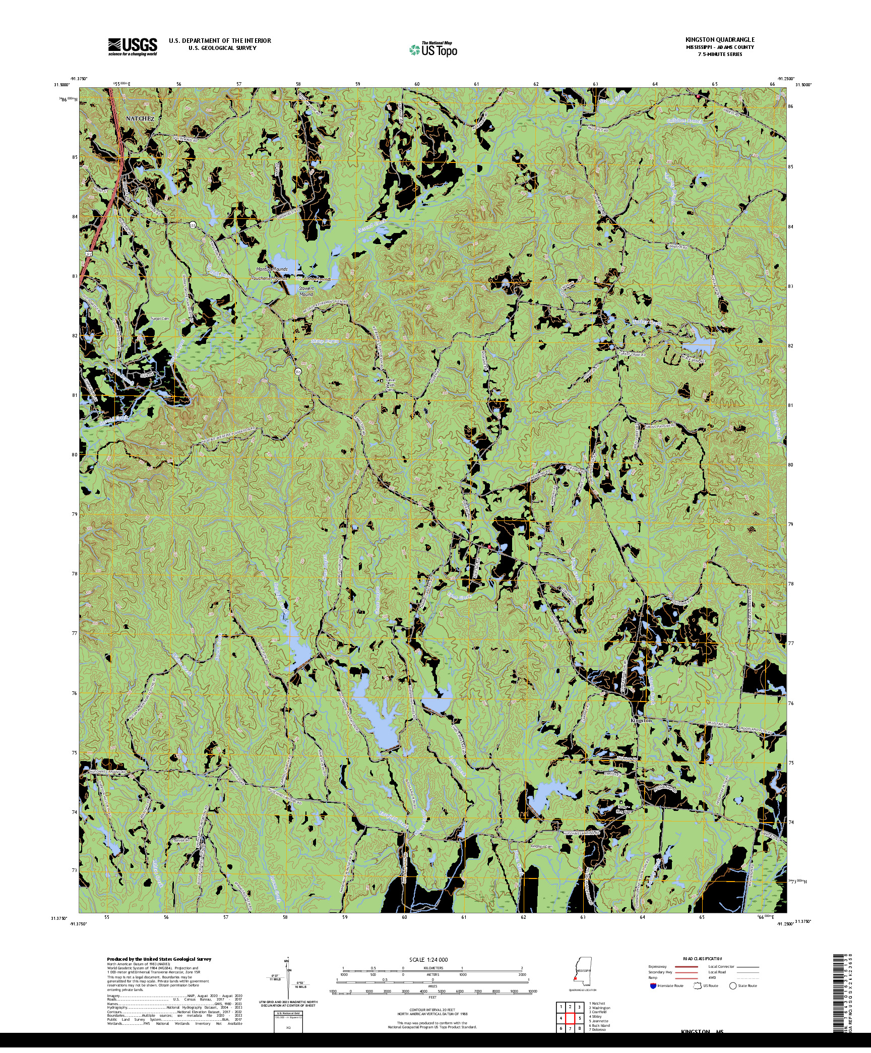 US TOPO 7.5-MINUTE MAP FOR KINGSTON, MS