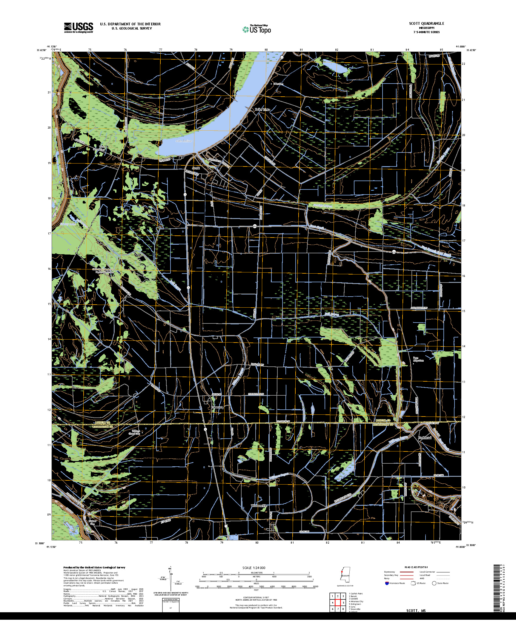 US TOPO 7.5-MINUTE MAP FOR SCOTT, MS