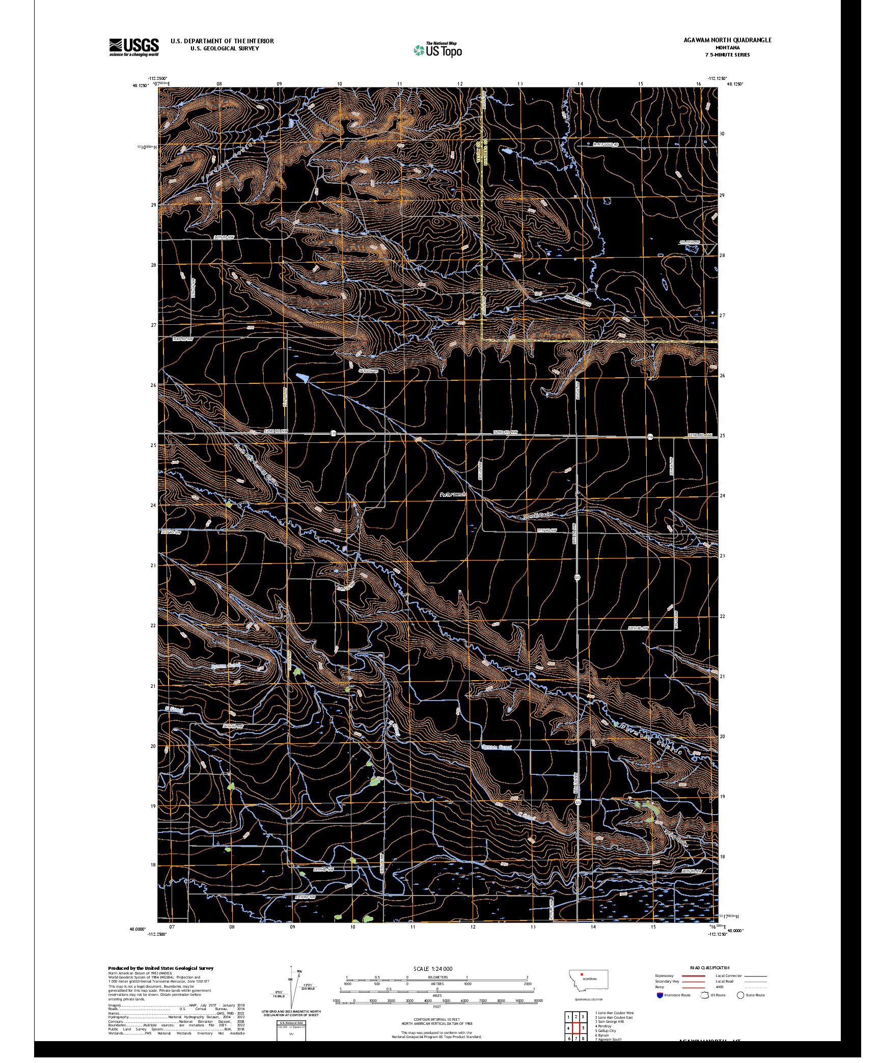 US TOPO 7.5-MINUTE MAP FOR AGAWAM NORTH, MT