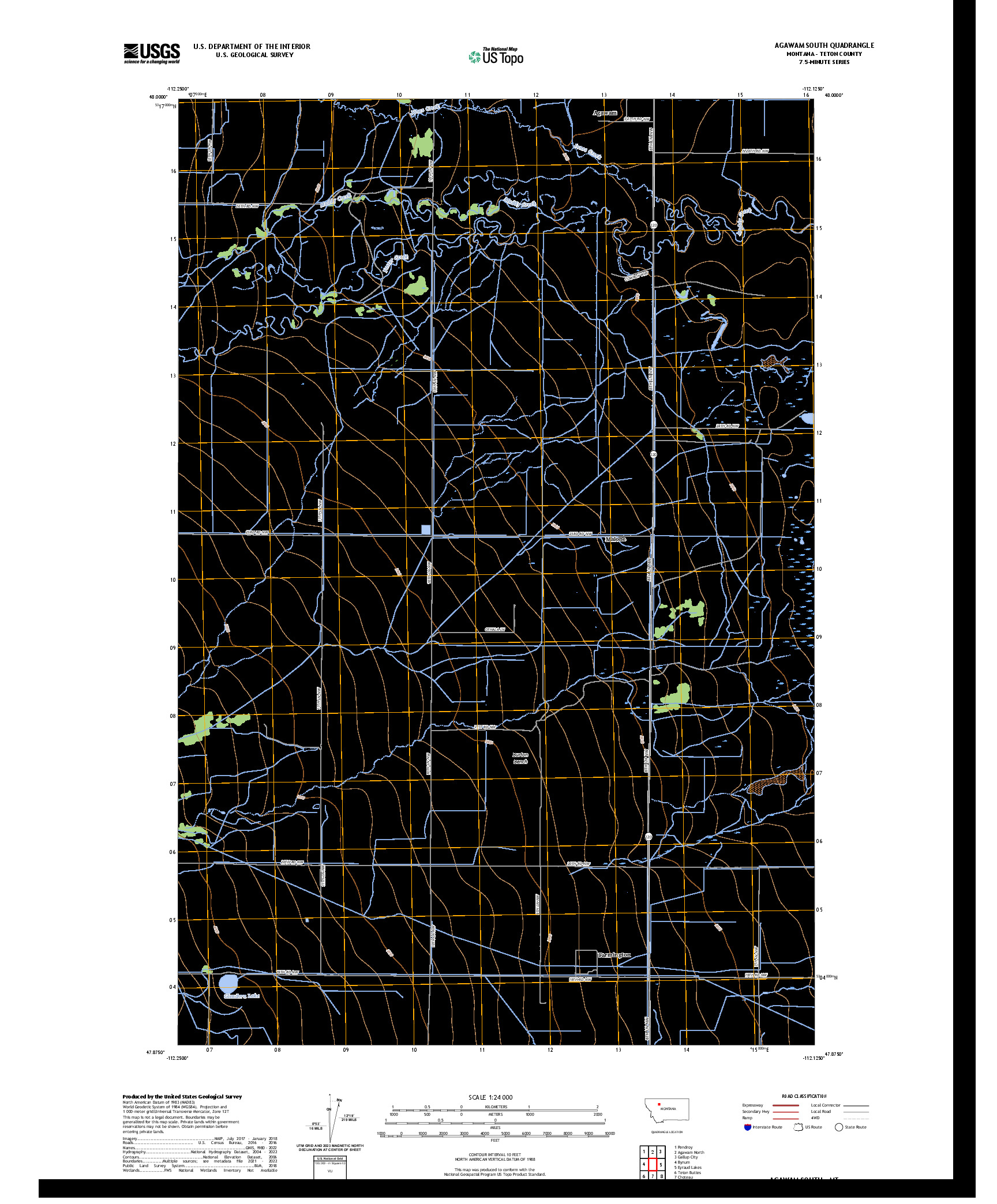US TOPO 7.5-MINUTE MAP FOR AGAWAM SOUTH, MT