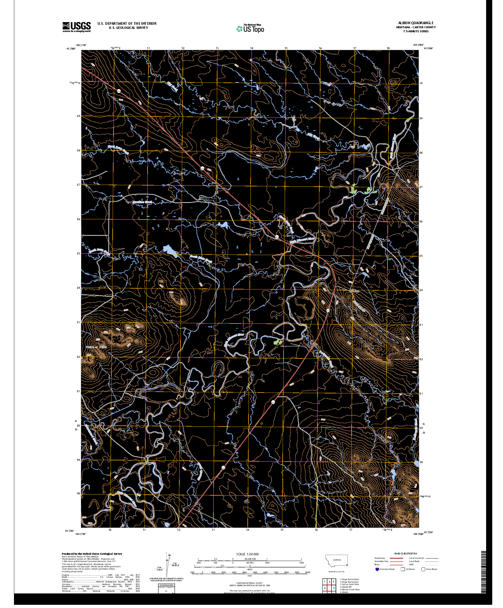 US TOPO 7.5-MINUTE MAP FOR ALBION, MT