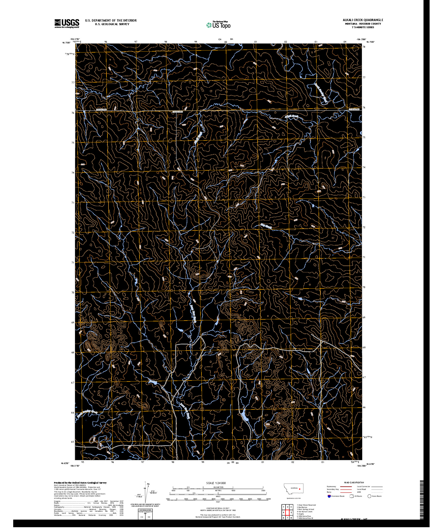 US TOPO 7.5-MINUTE MAP FOR ALKALI CREEK, MT