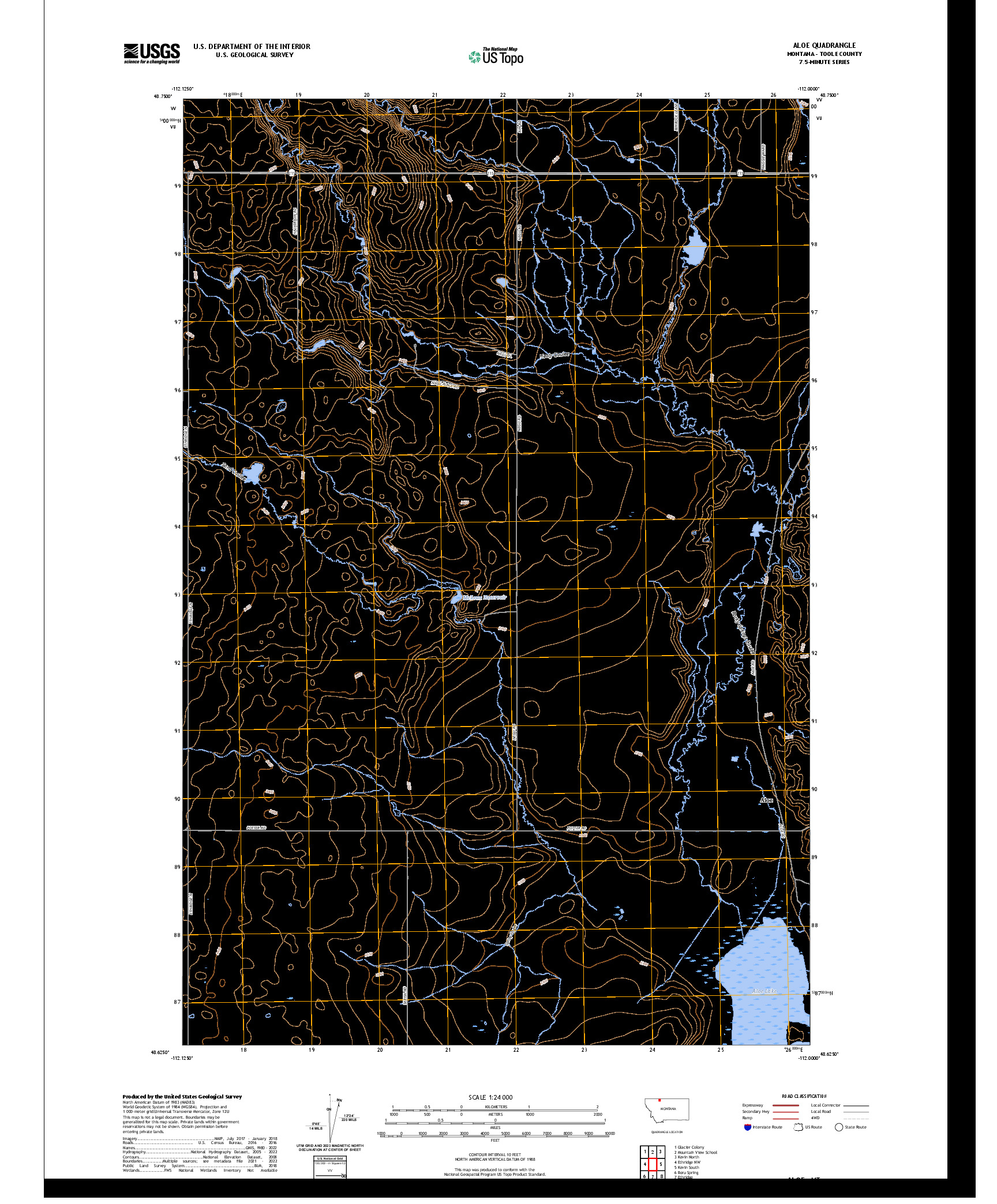 US TOPO 7.5-MINUTE MAP FOR ALOE, MT