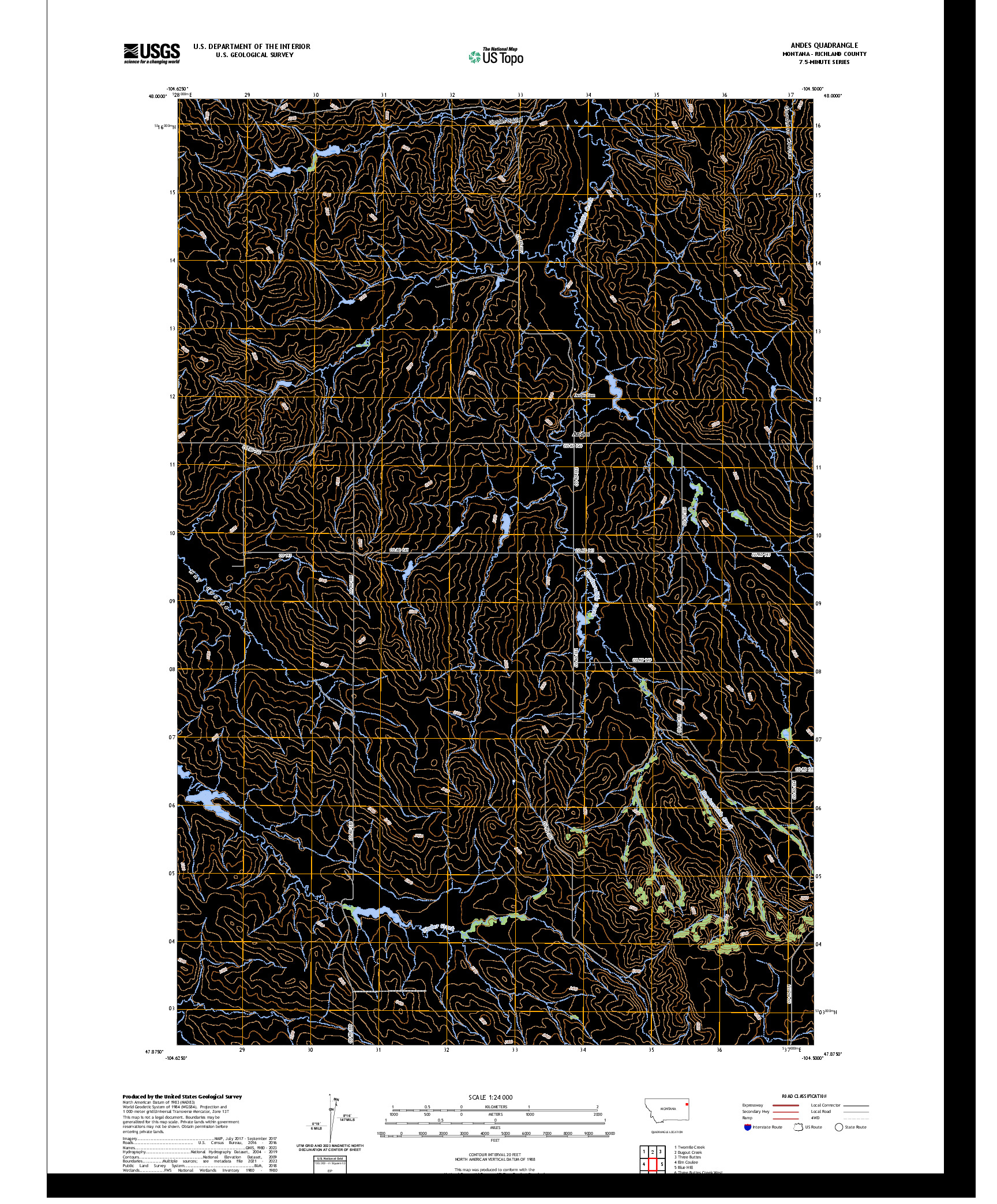 US TOPO 7.5-MINUTE MAP FOR ANDES, MT
