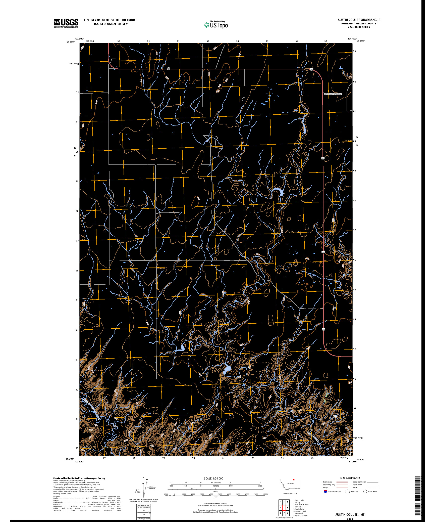 US TOPO 7.5-MINUTE MAP FOR AUSTIN COULEE, MT