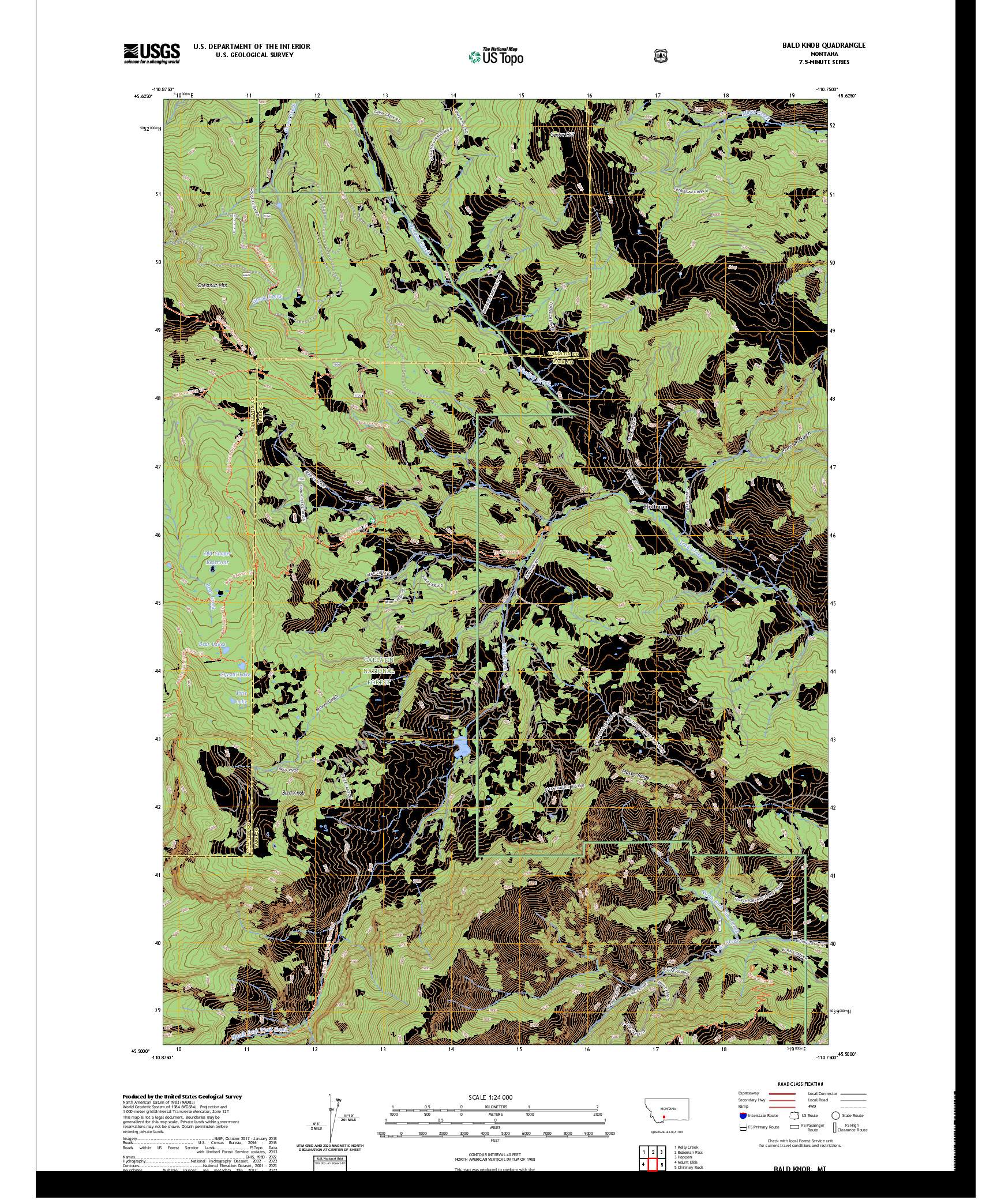 US TOPO 7.5-MINUTE MAP FOR BALD KNOB, MT