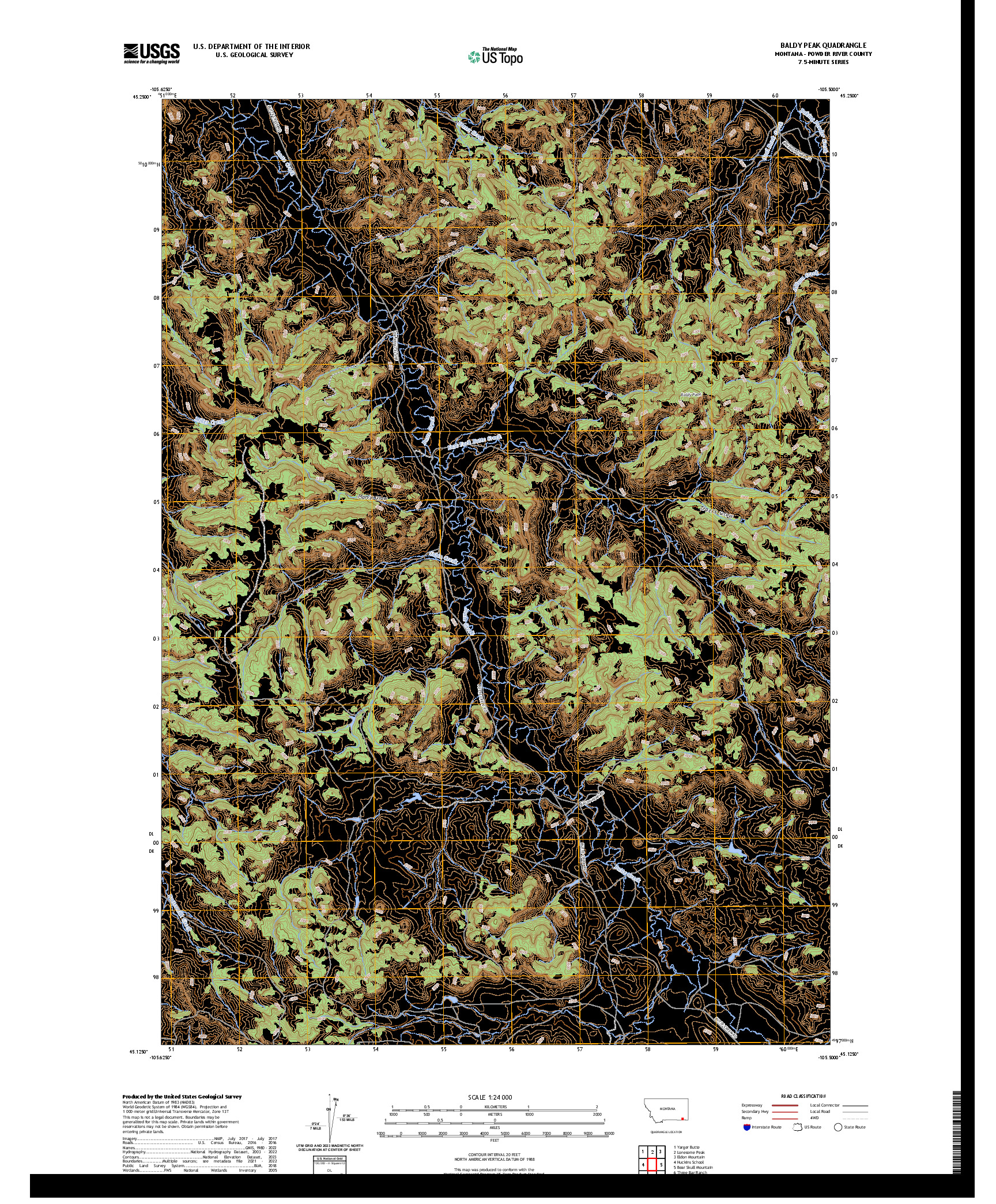 US TOPO 7.5-MINUTE MAP FOR BALDY PEAK, MT