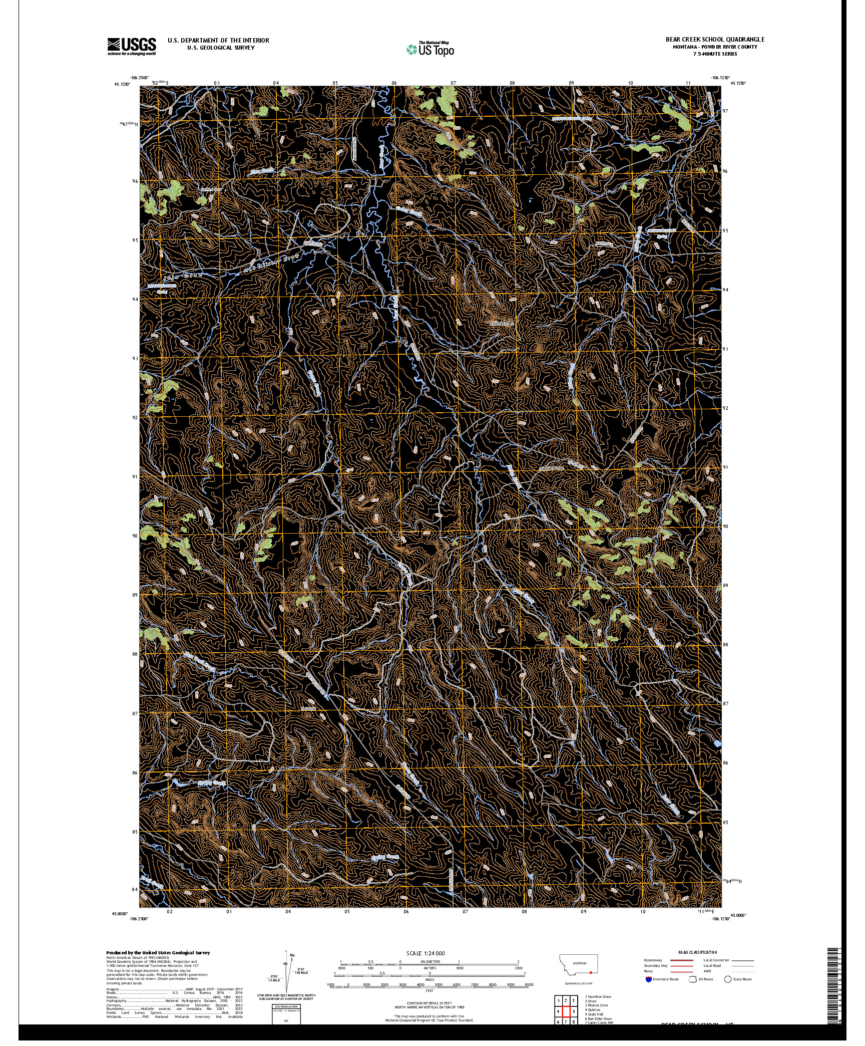 US TOPO 7.5-MINUTE MAP FOR BEAR CREEK SCHOOL, MT