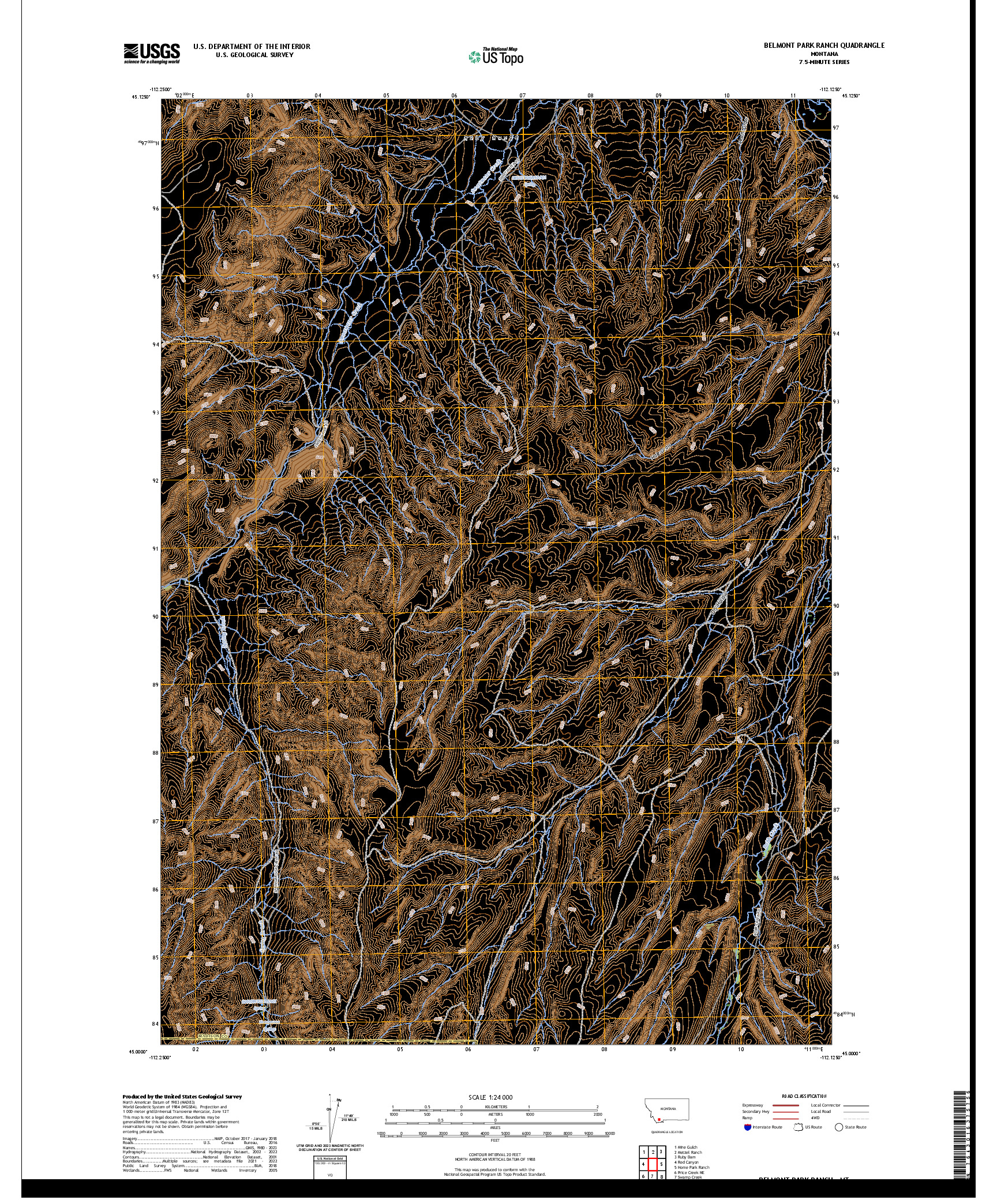 US TOPO 7.5-MINUTE MAP FOR BELMONT PARK RANCH, MT