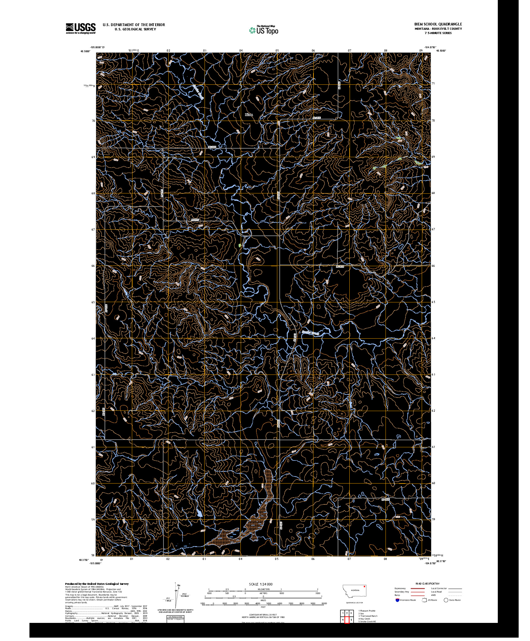 US TOPO 7.5-MINUTE MAP FOR BIEM SCHOOL, MT