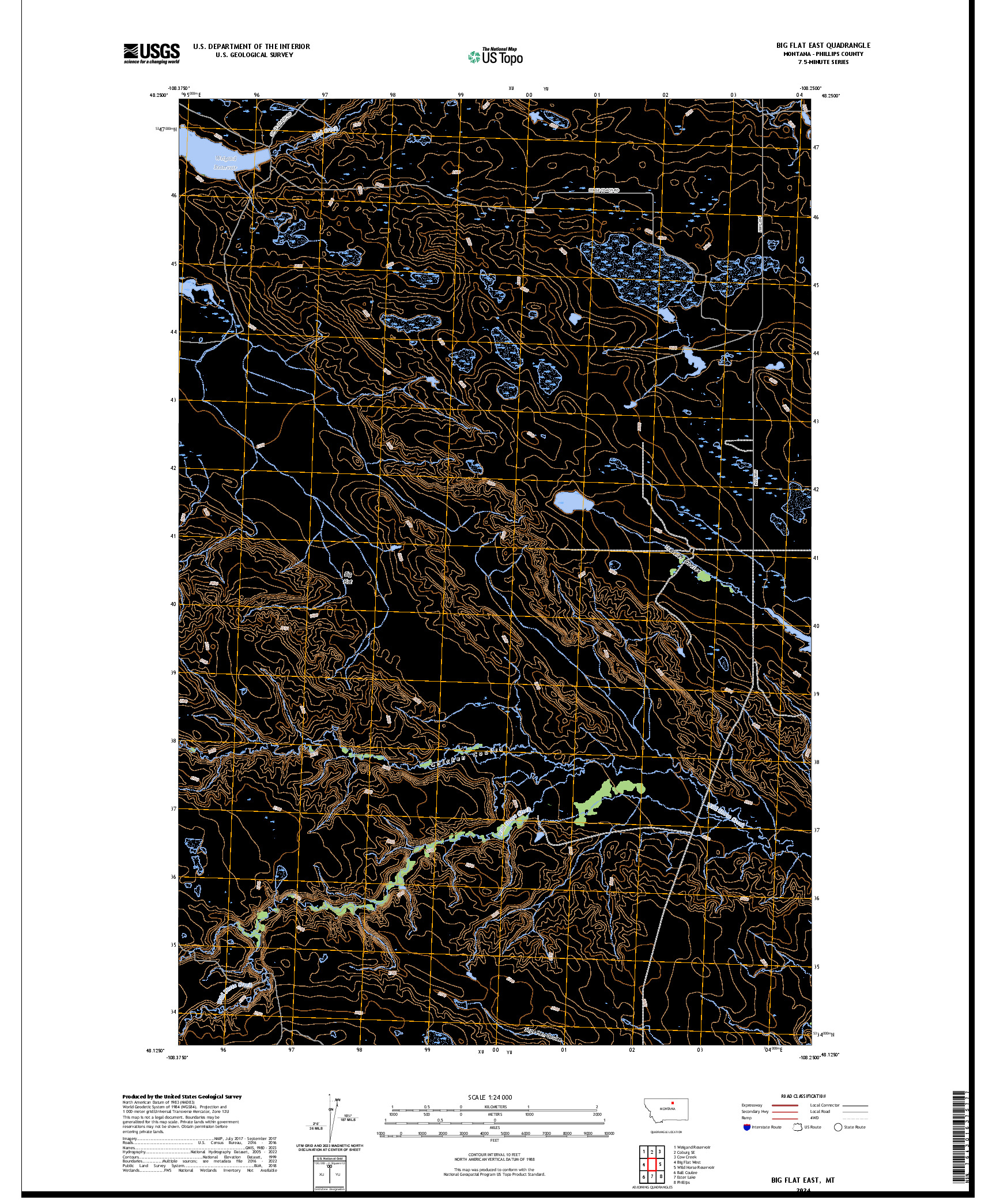 US TOPO 7.5-MINUTE MAP FOR BIG FLAT EAST, MT
