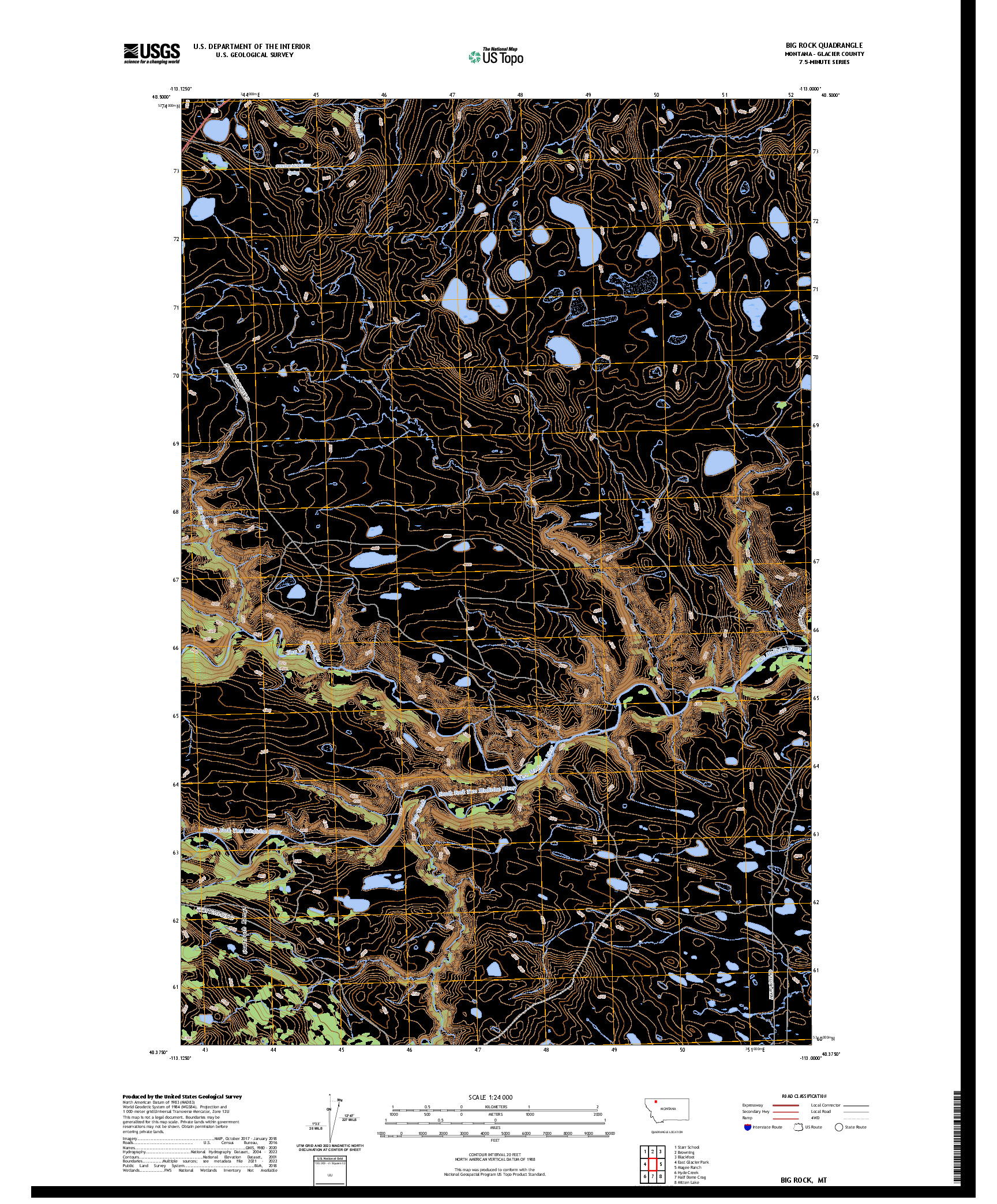 US TOPO 7.5-MINUTE MAP FOR BIG ROCK, MT