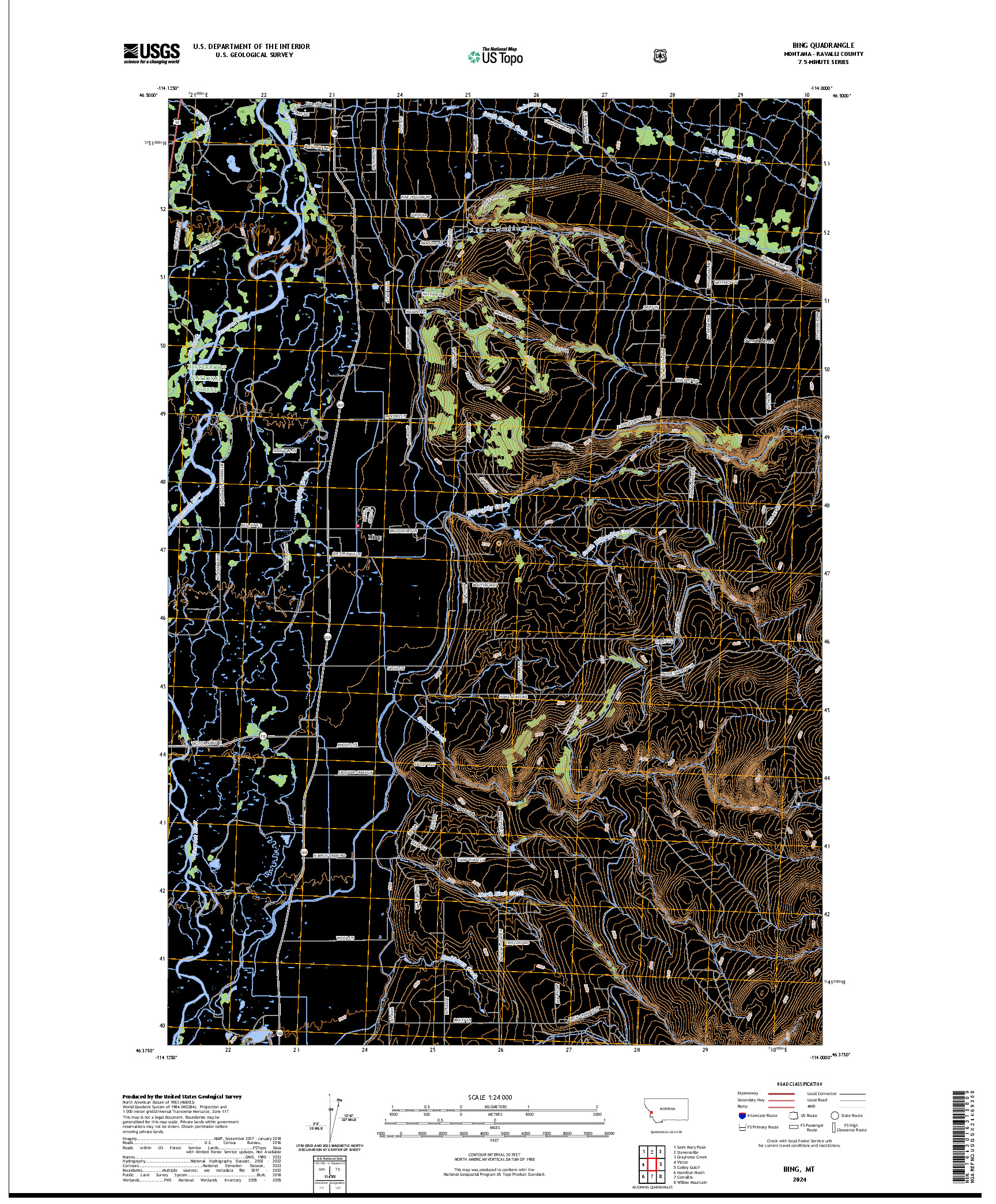 US TOPO 7.5-MINUTE MAP FOR BING, MT