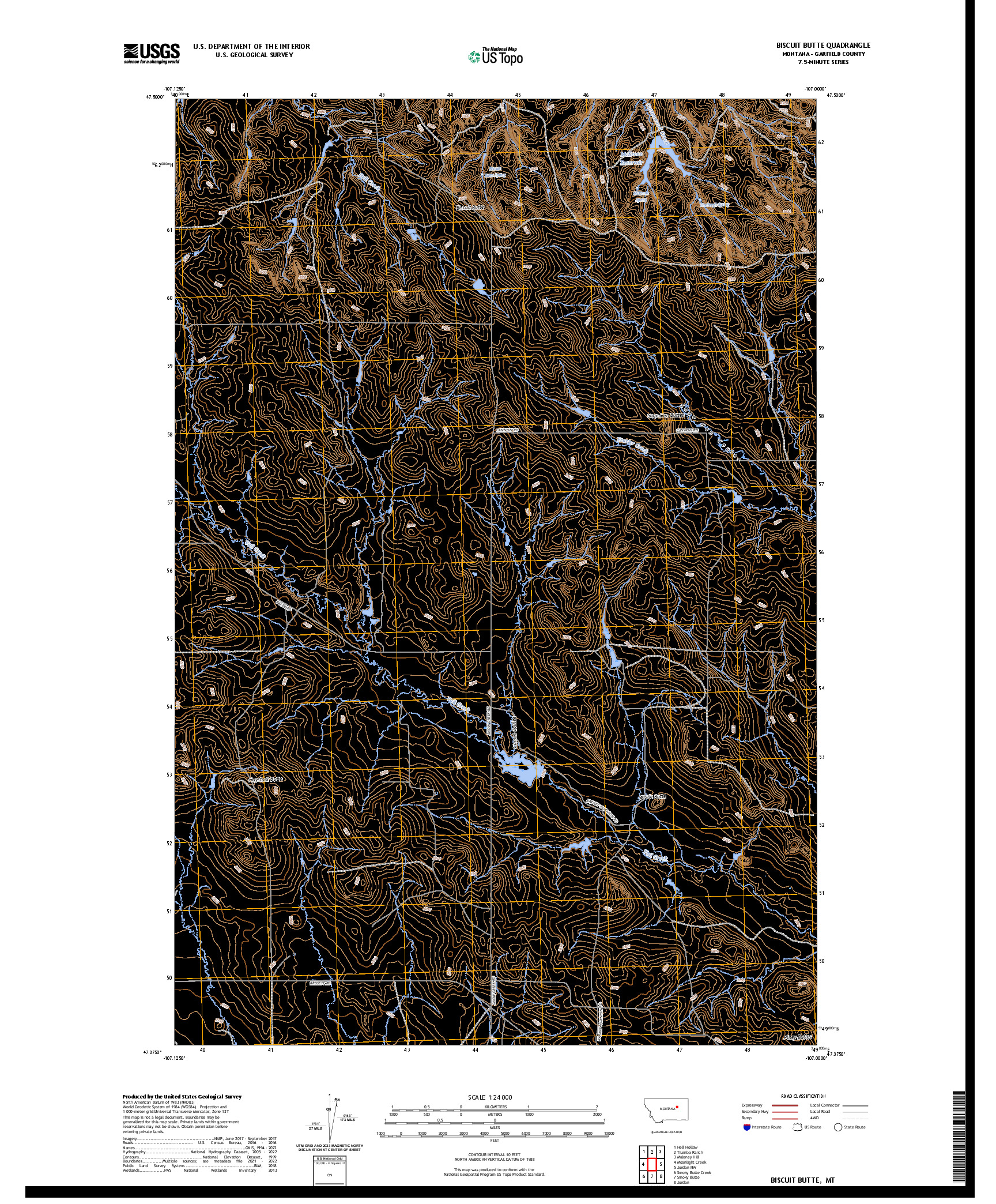 US TOPO 7.5-MINUTE MAP FOR BISCUIT BUTTE, MT