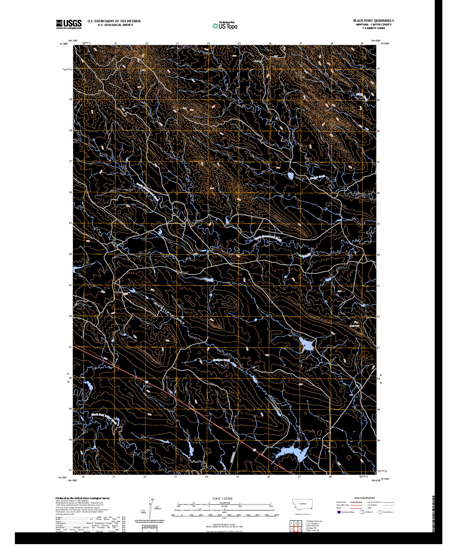 US TOPO 7.5-MINUTE MAP FOR BLACK POINT, MT