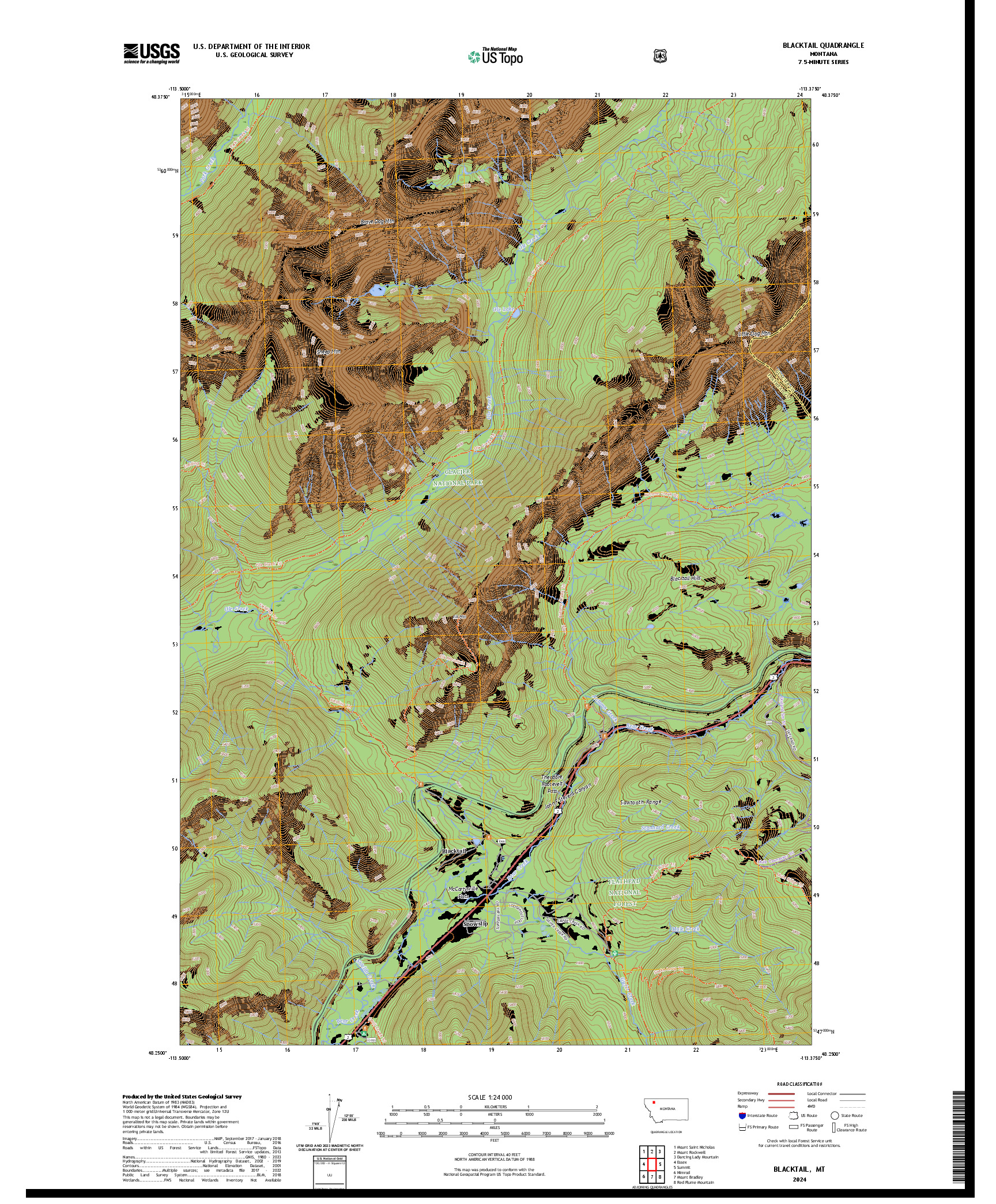 US TOPO 7.5-MINUTE MAP FOR BLACKTAIL, MT