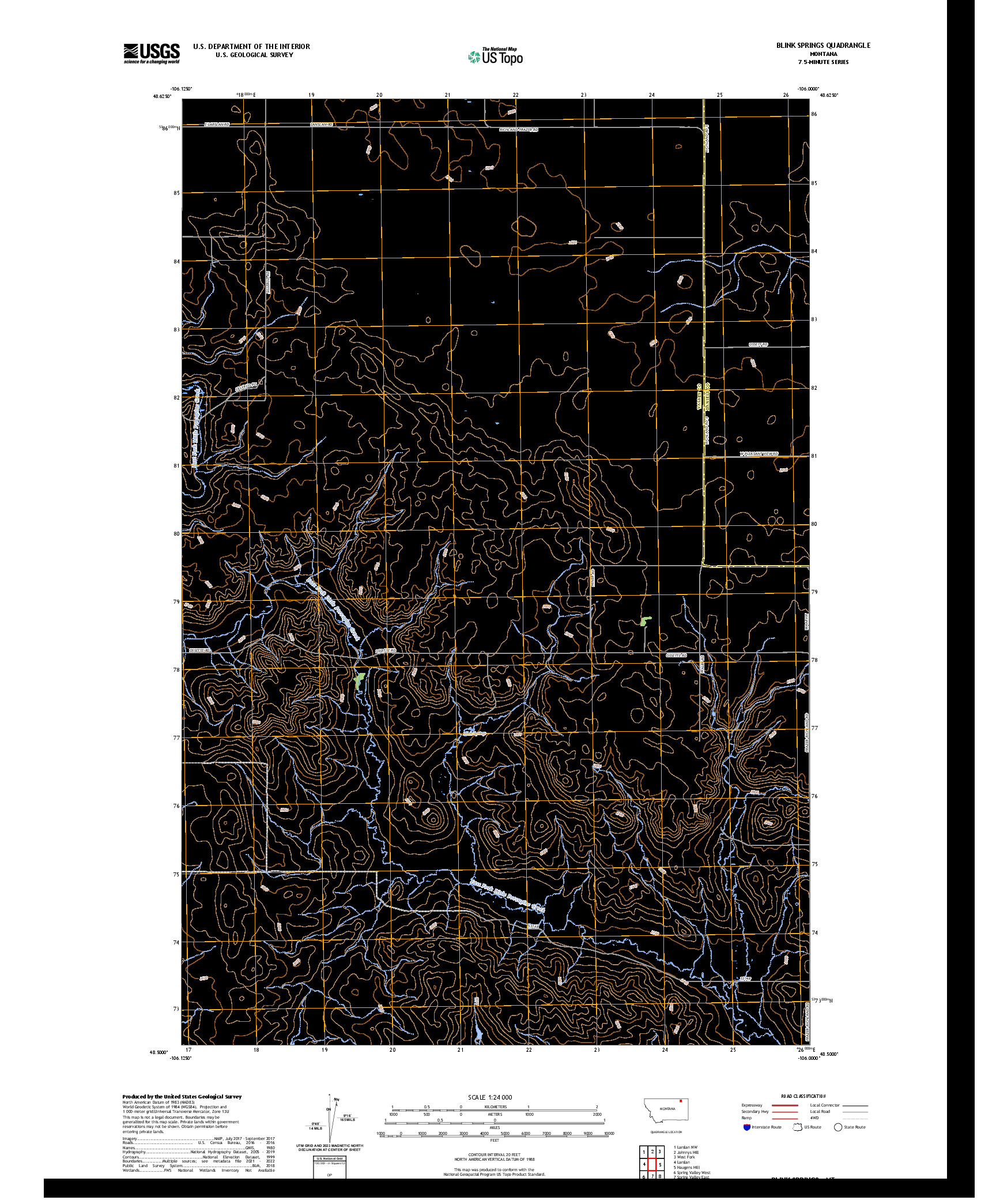 US TOPO 7.5-MINUTE MAP FOR BLINK SPRINGS, MT