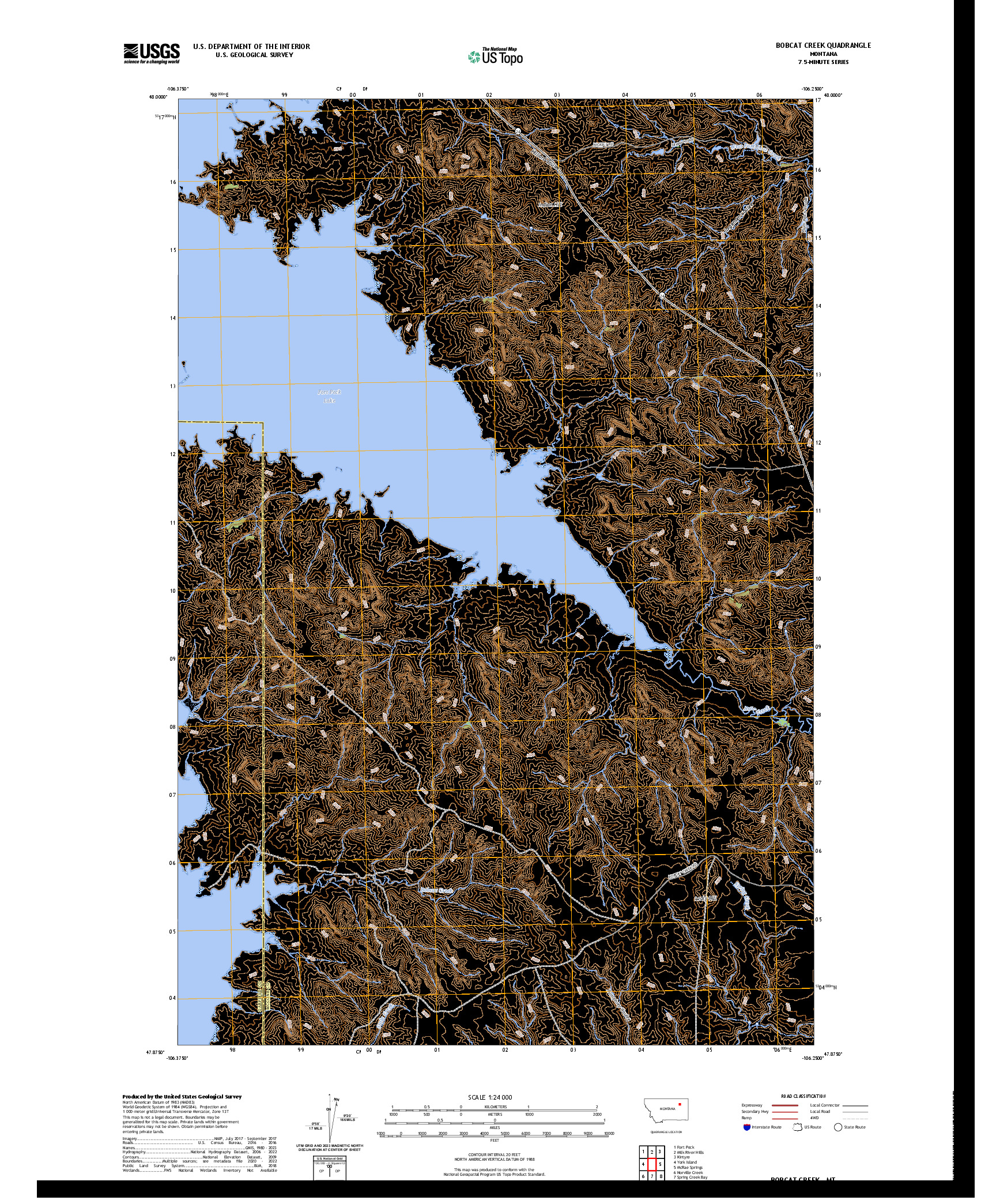 US TOPO 7.5-MINUTE MAP FOR BOBCAT CREEK, MT