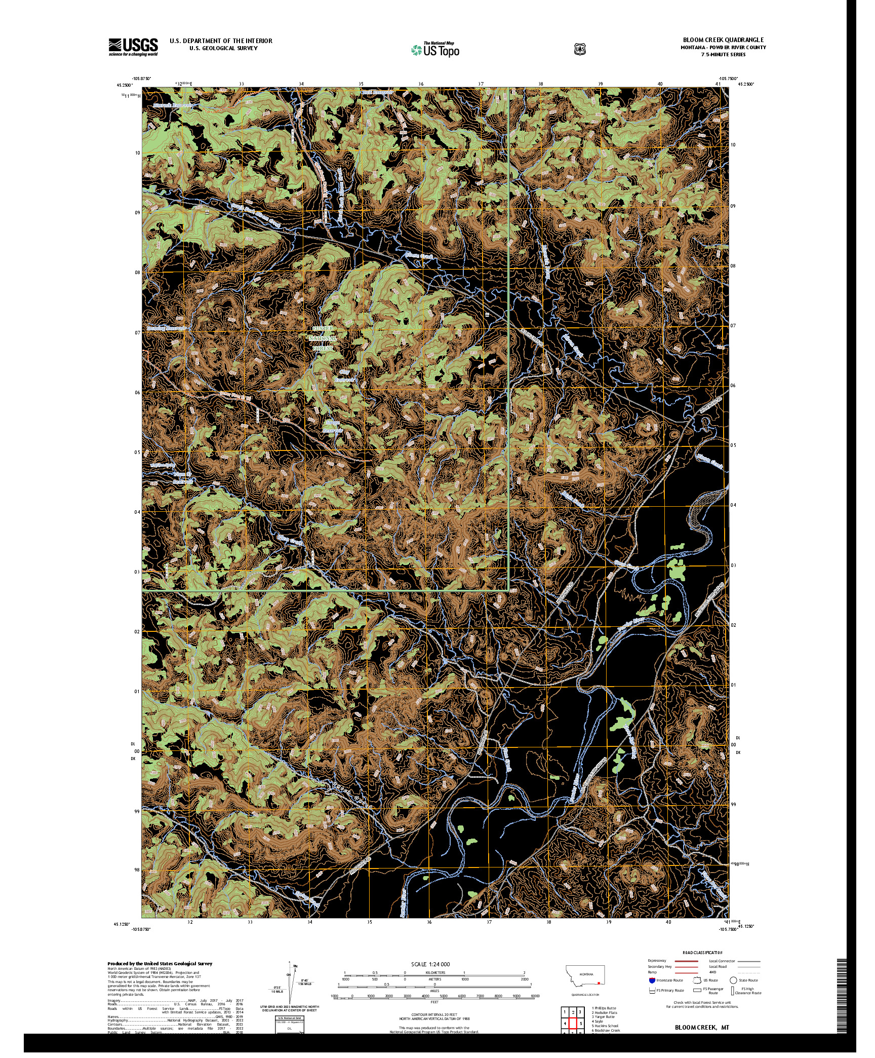 US TOPO 7.5-MINUTE MAP FOR BLOOM CREEK, MT