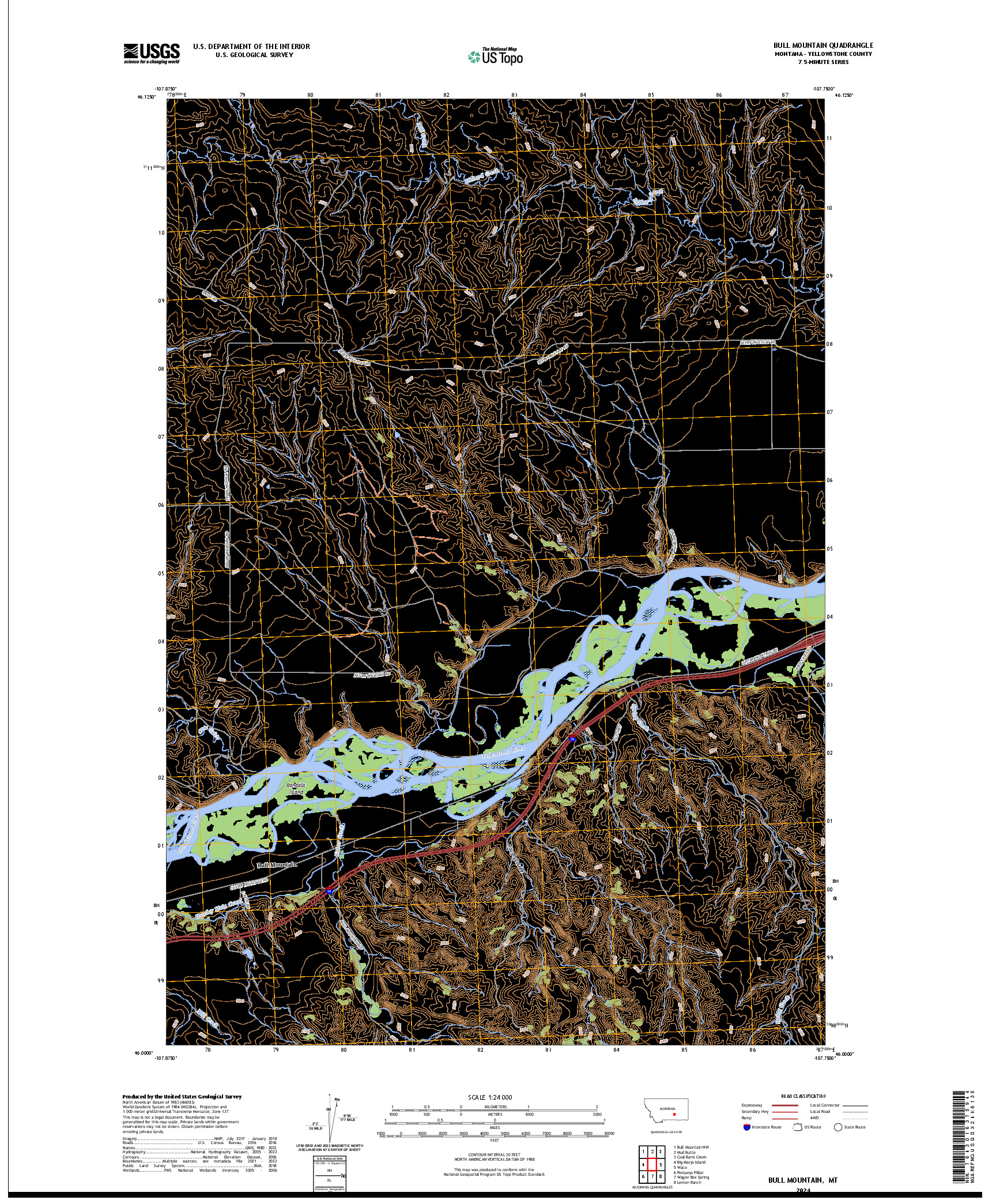 US TOPO 7.5-MINUTE MAP FOR BULL MOUNTAIN, MT