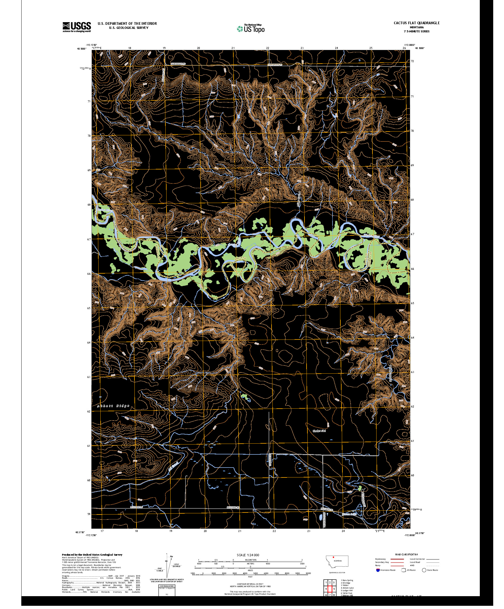 US TOPO 7.5-MINUTE MAP FOR CACTUS FLAT, MT