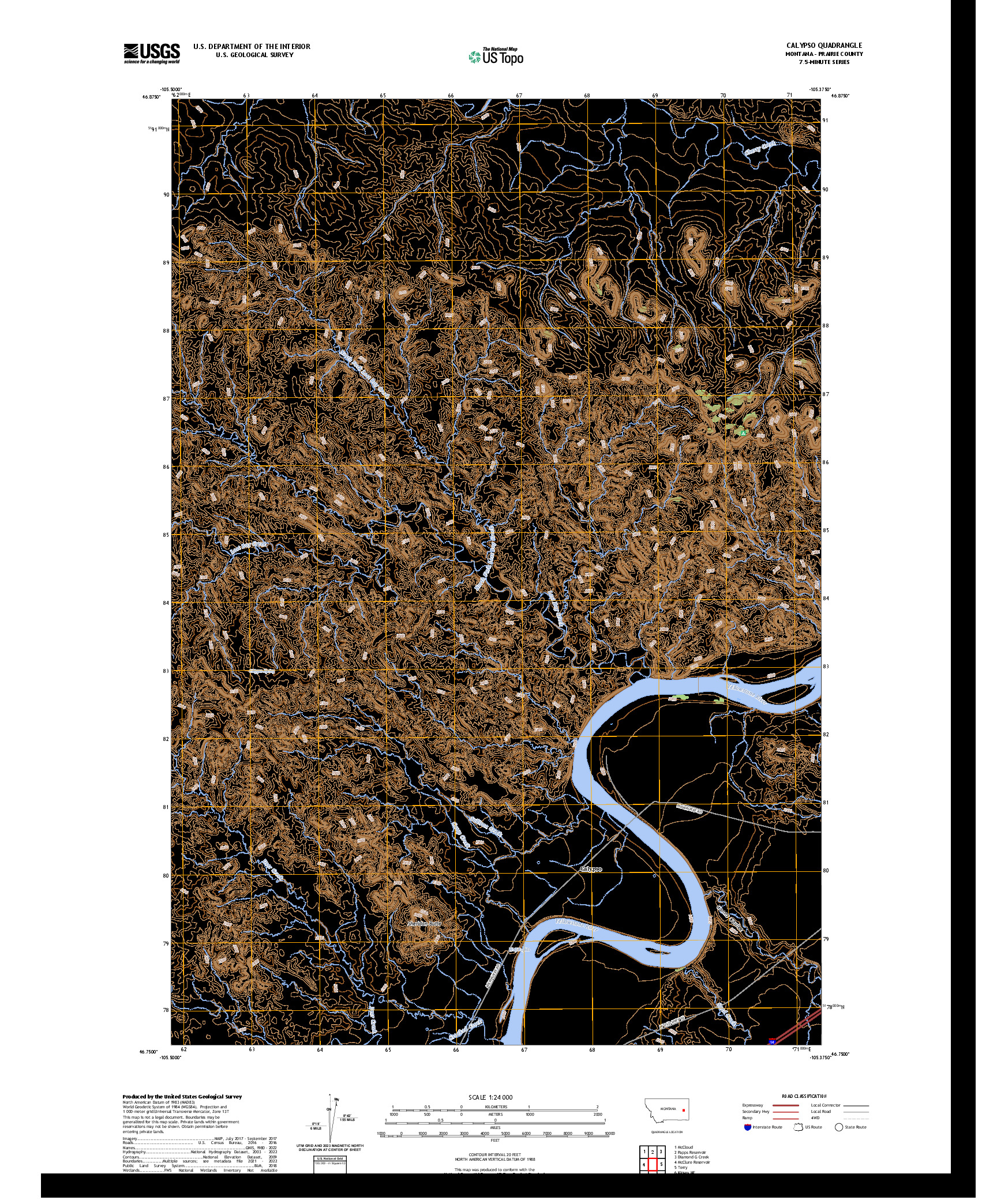 US TOPO 7.5-MINUTE MAP FOR CALYPSO, MT